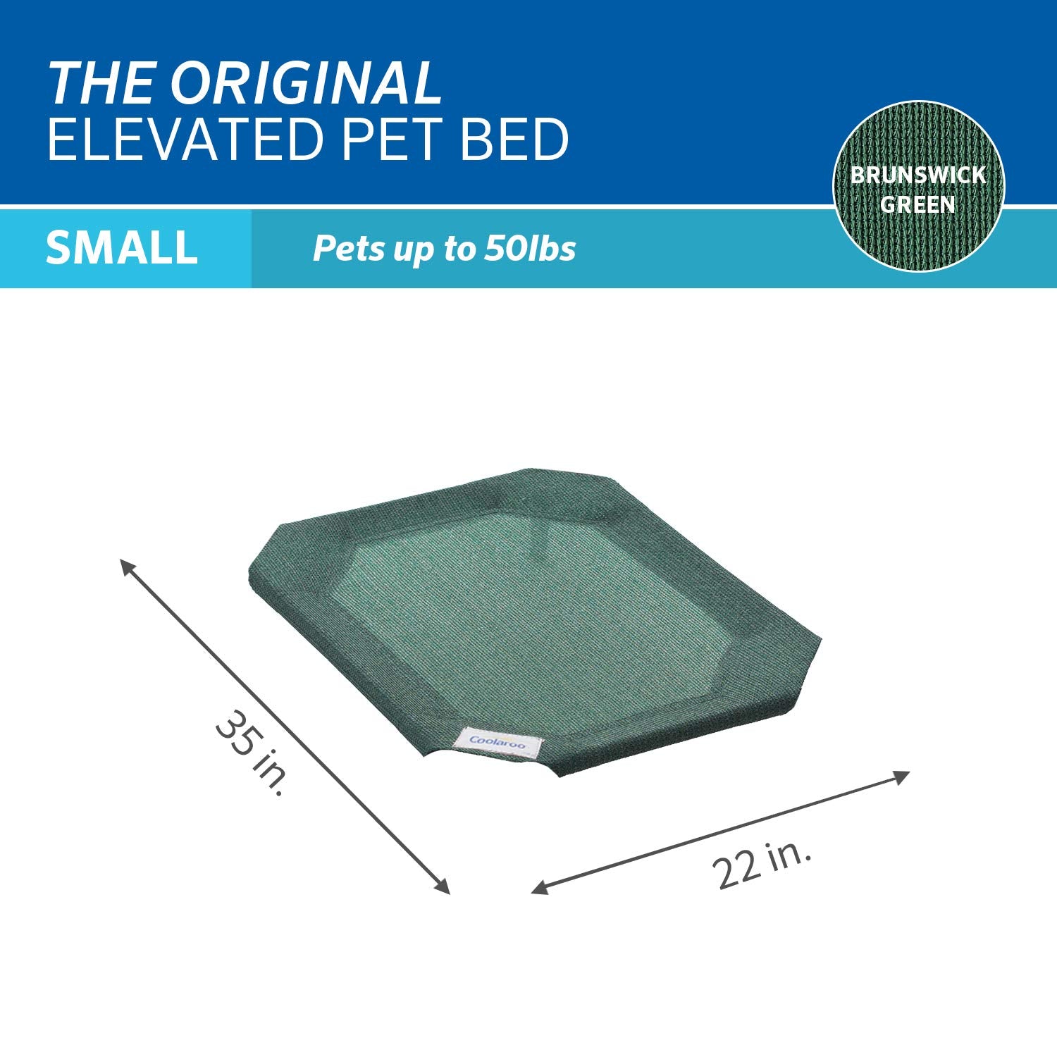 Original Pet Bed Replacement Cover - Brunswick Green - Small (28' X 21.5')