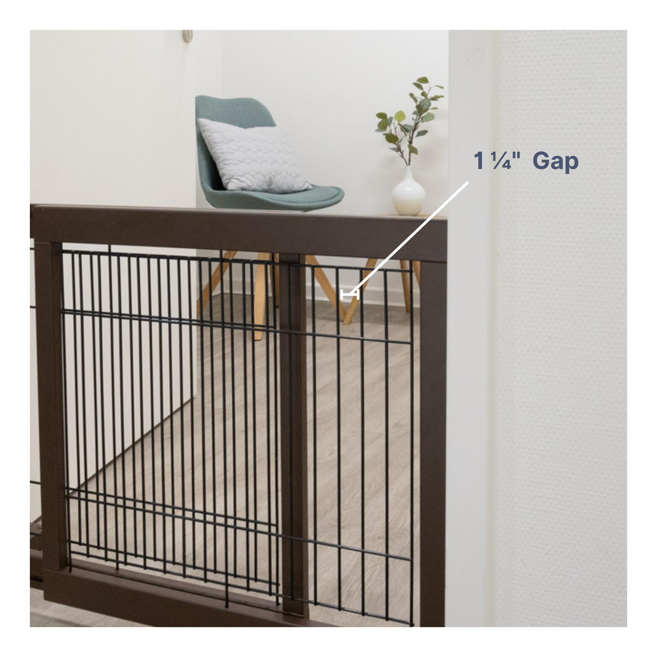 Trixie Freestanding Pet Gate, Wood And Wire, Lightweight, Adjustable Width, 24 In Height, Espresso Brown