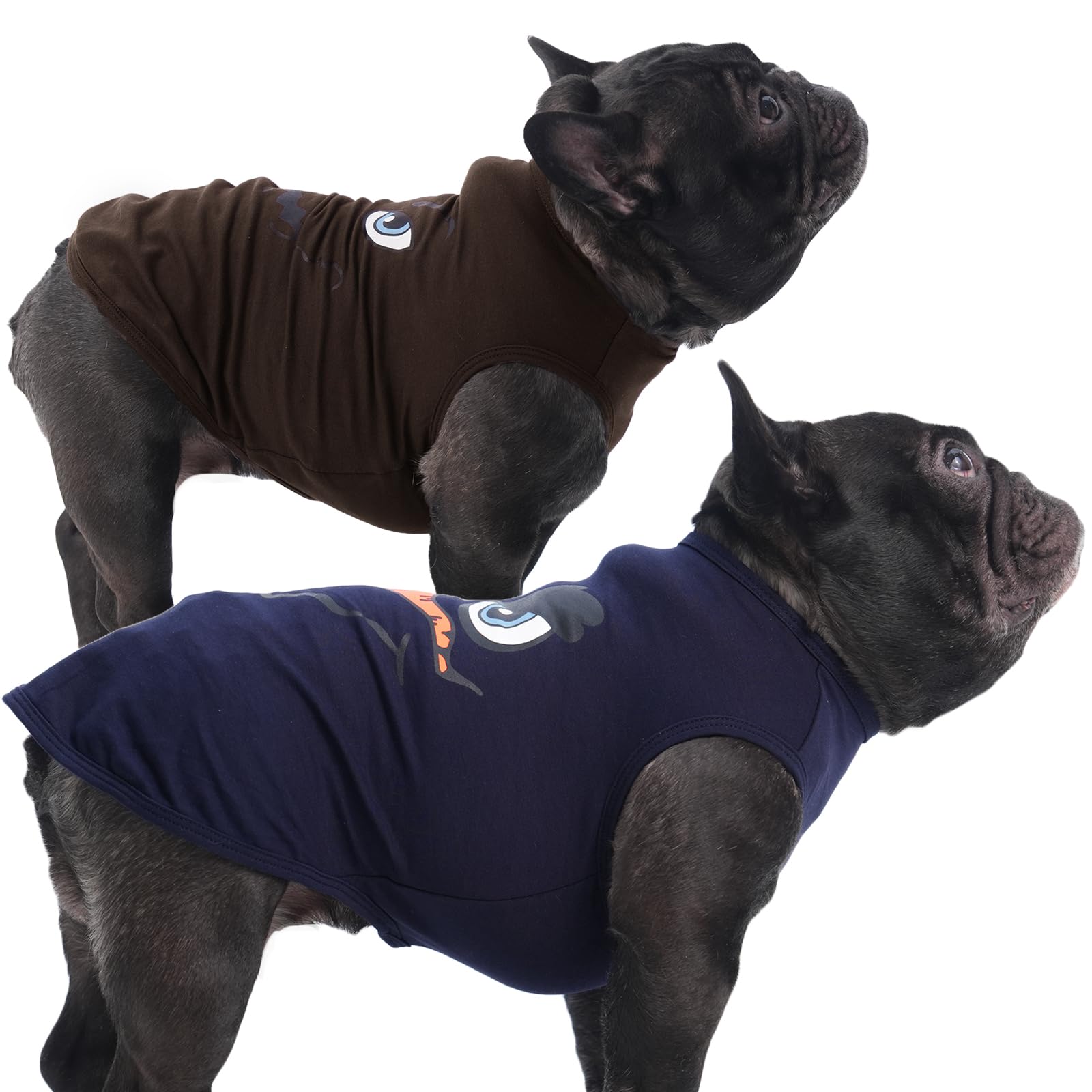 Iecoii 2 Pack Pet Tank Top Tee Sleeveless| Medium |Summer Dog Clothes Apparel,Pet Funny Costume Doggy T-Shirts Clothing For Smal