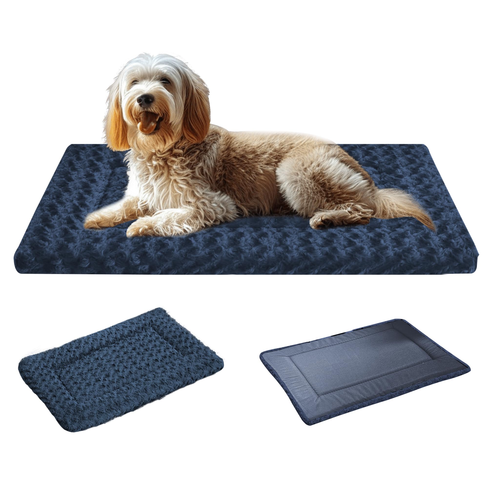 Reversible Dog Mat For Pet Comfort - Soft Bed Crate Pads With Dual-Sided Design For All Seasons - Durable, Machine Washable For 
