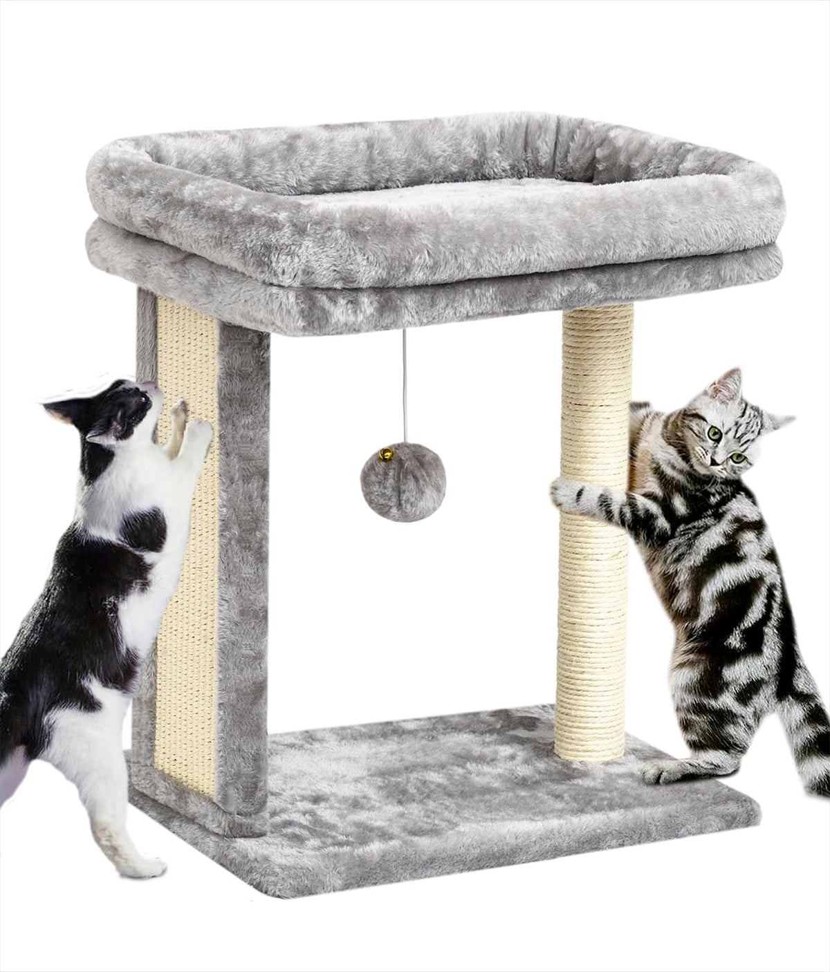 Syandlvy Cat Tree With Scratching Post For Indoor Cats, Scratching Board With Perch, Cat Post Scratcher With 2 Dangling Balls, G
