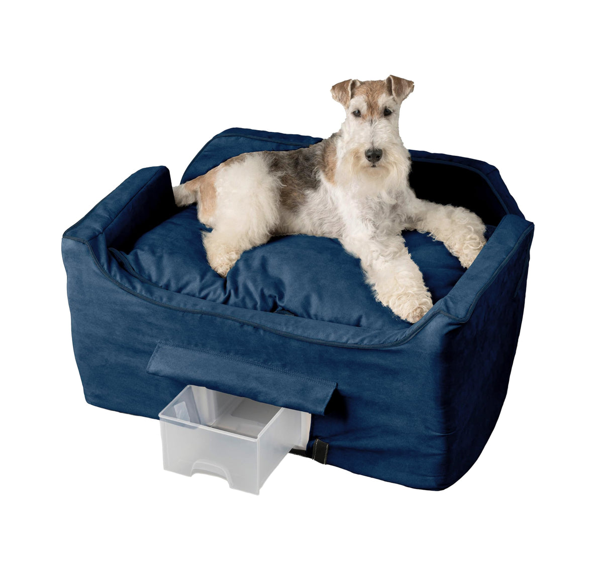 Snoozer Dog Car Seat With Storage Tray: Lookout Ii Dog Booster Car Seat Medium Sized Dog, Size: Large, Fabric: Sapphire, Pet Car Seat To Help Car Sickness For Dogs, Removable Washable Cover