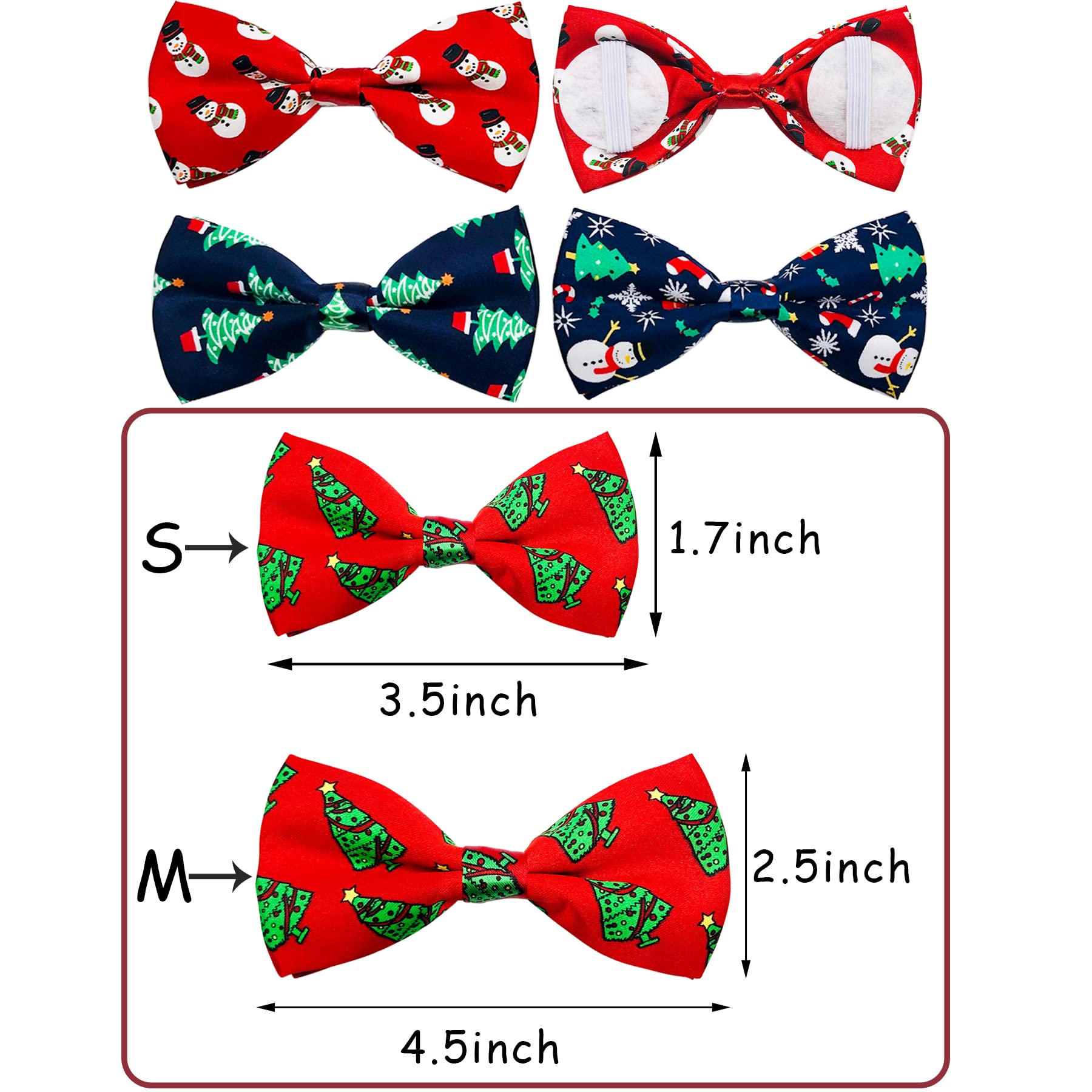 PET SHOW 10pcs/Pack 4.5 * 2.5 Christmas Large Dogs Collar Attachment Bow Ties Xmas Parties Medium Dog Cats Collar Charms Accesso