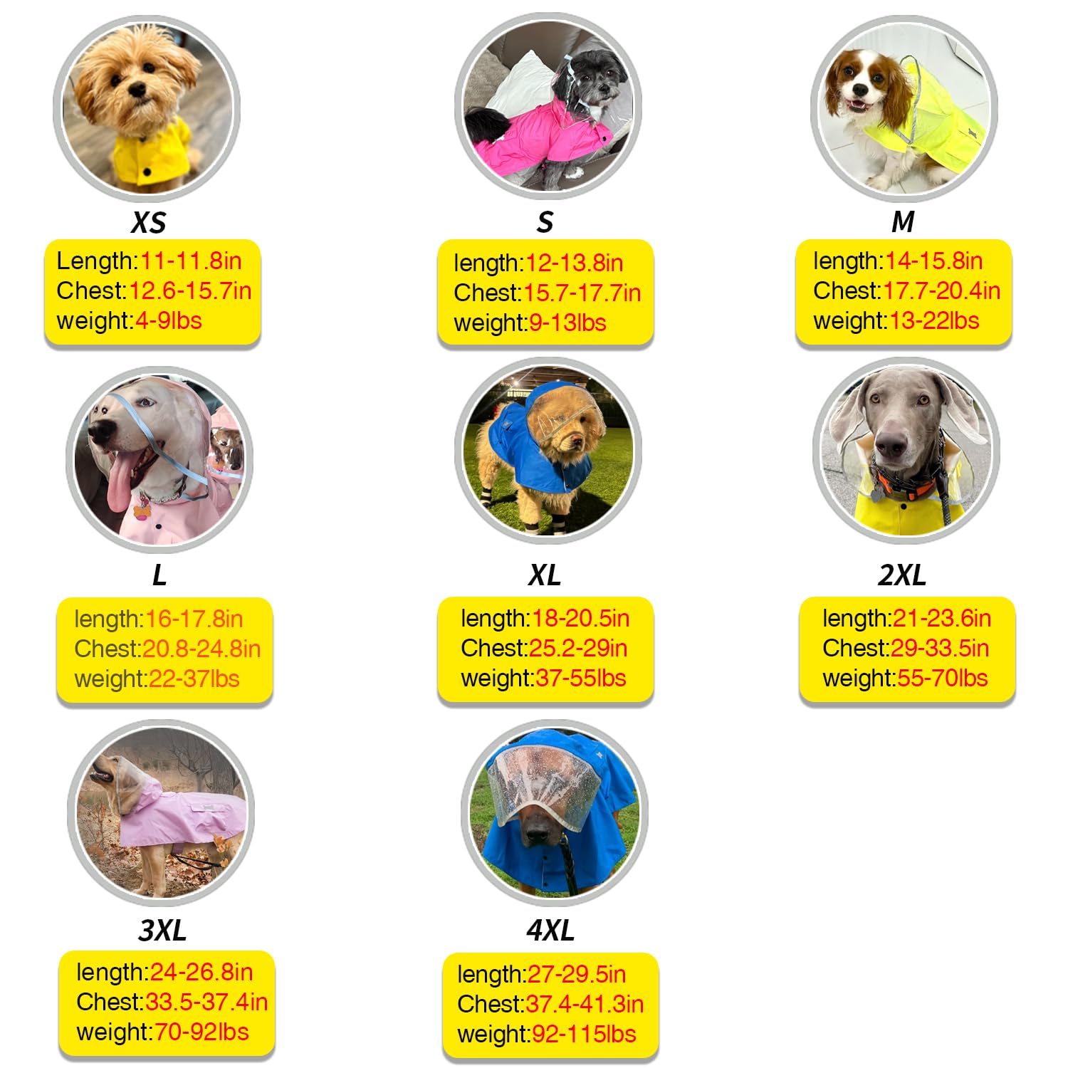 Dog Waterproof Raincoat With Poncho Hoodie, High Reflective Adjustable Yellow Pet Rain Jacket With Leash Hole For Small Medium And Large Dogs (Red, Large)