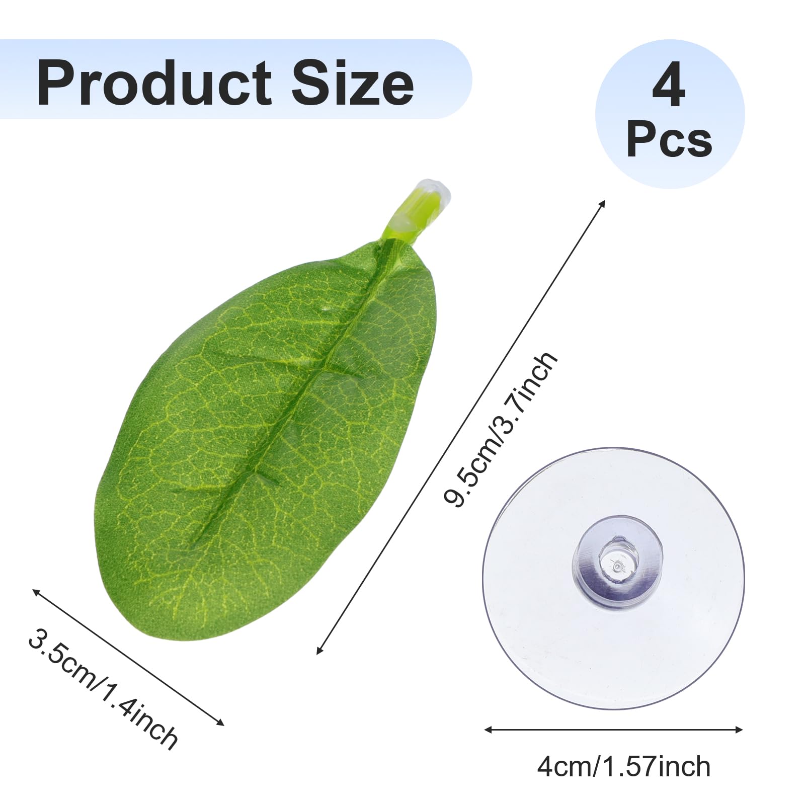 4 Pieces Betta Leaf Hammock, Fish Plant Leaf Pad, Fishes Tank Decor Leaves Betta Fish Tank Accessories for Tank-Aquarium Spawnin