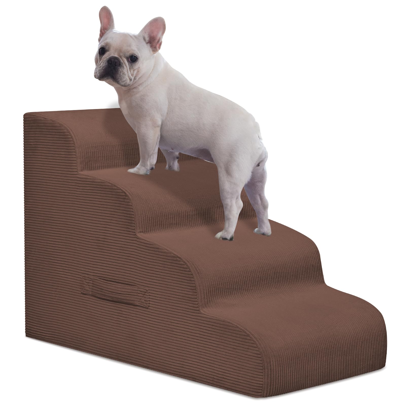 Yiruka Dog Steps, 4-Step Dog Ramp and Steps for High Beds and Sofa, Non-Slip Pet Stairs, Removable and Easy to Clean Pet Stairs,