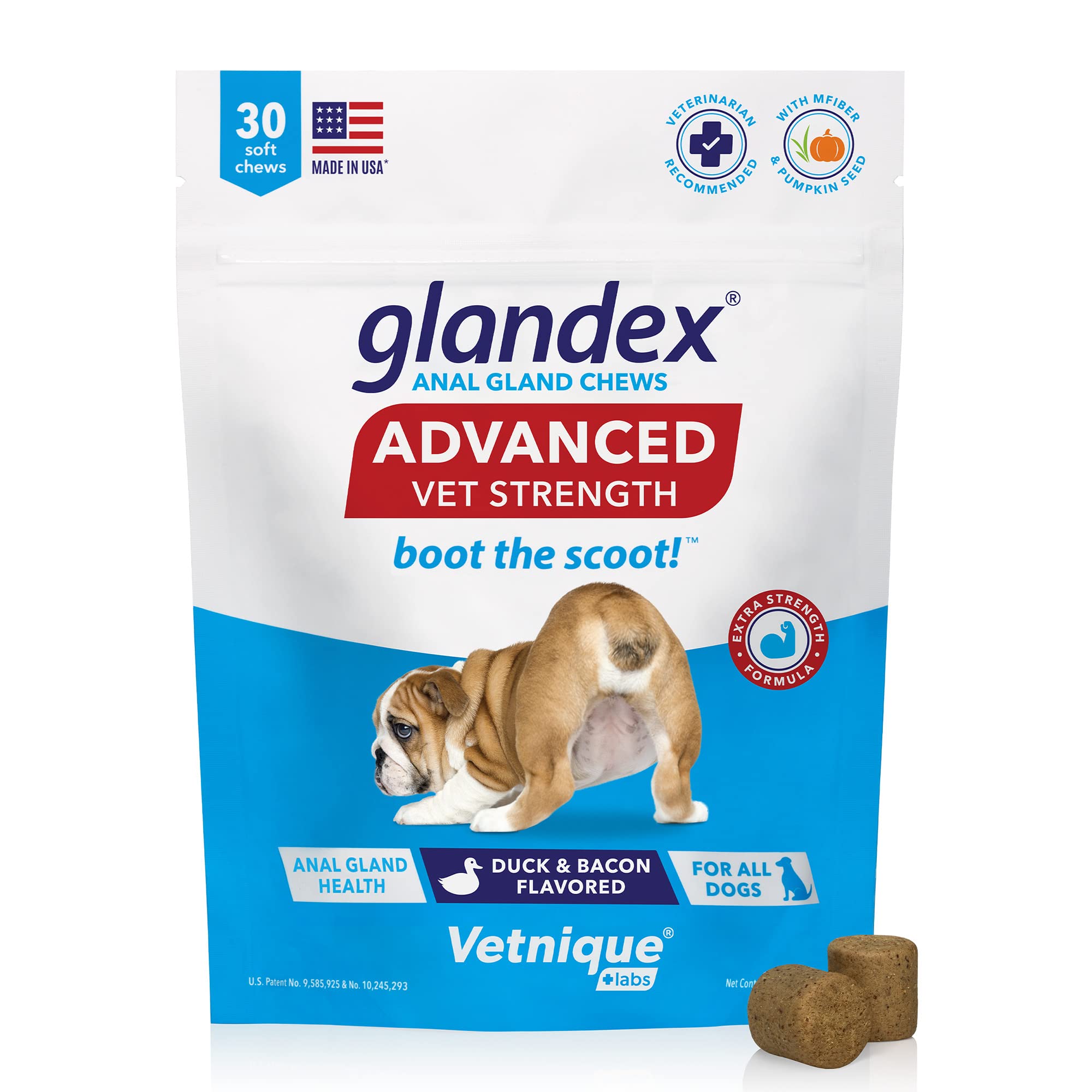 Glandex Anal Gland Soft Chew Treats with Pumpkin for Dogs Digestive Enzymes, Probiotics Fiber Supplement for Dogs Boot The Scoot