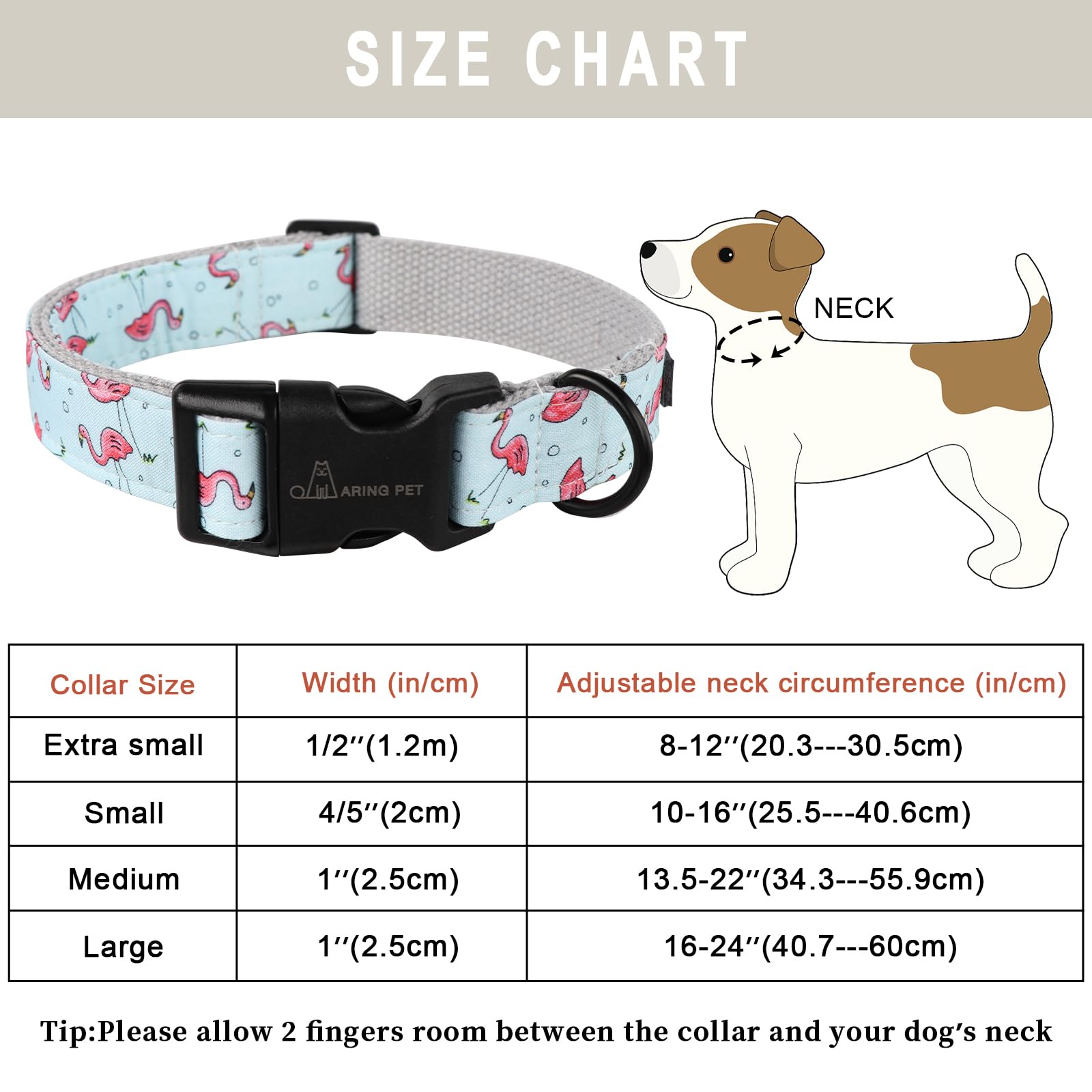 Aring Pet Flamingo Dog Collar-Cute Summer Small Dog Collars, Adjustable Lightweight Cotton Pet Collars For Small Medium Large Boy And Girl Dogs, Medium