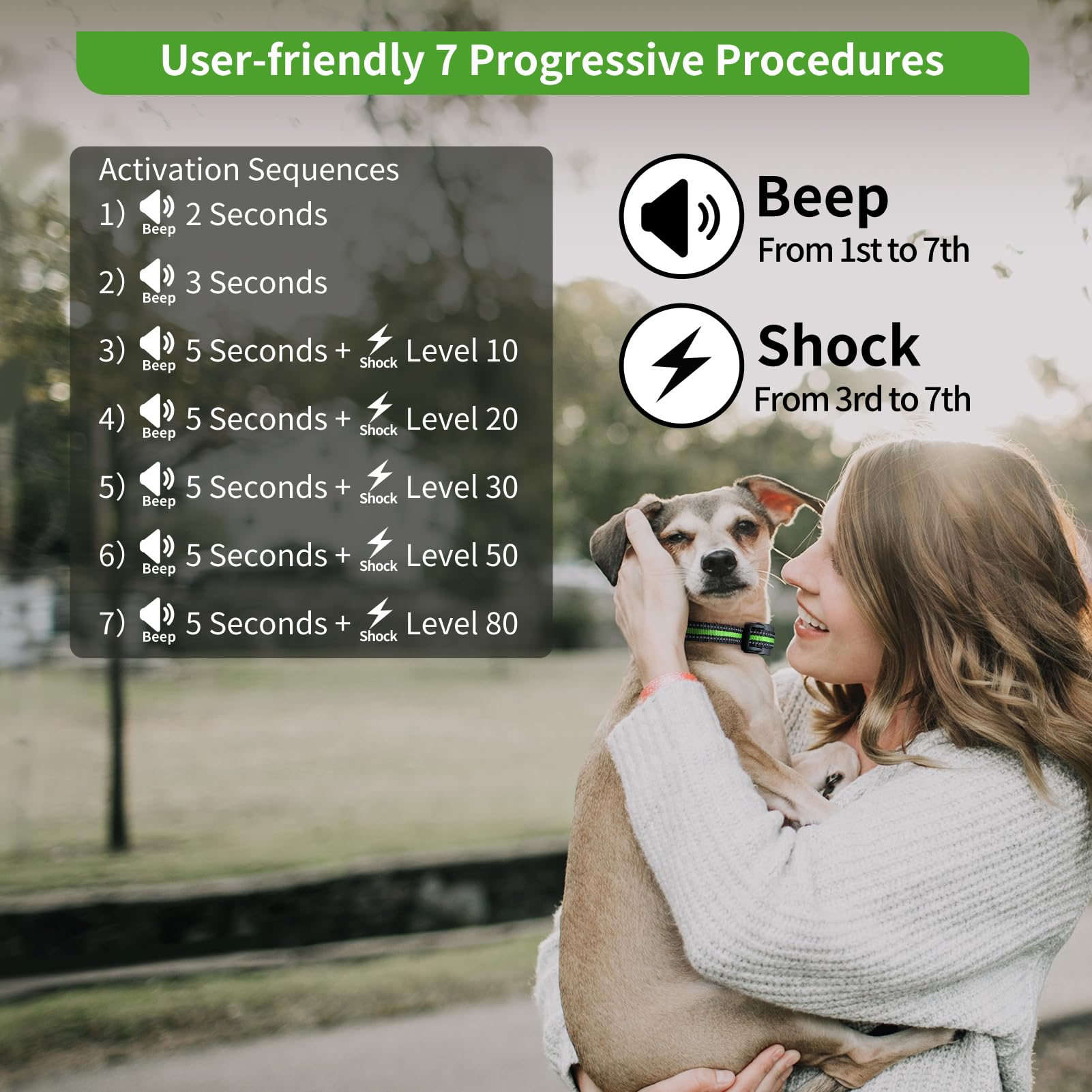 Petjoy Dog Bark Collar For Small Medium Large Dog, Smart Anti Bark Collars With 5 Sensitivity - 7 Progressive Procedures, Barkin