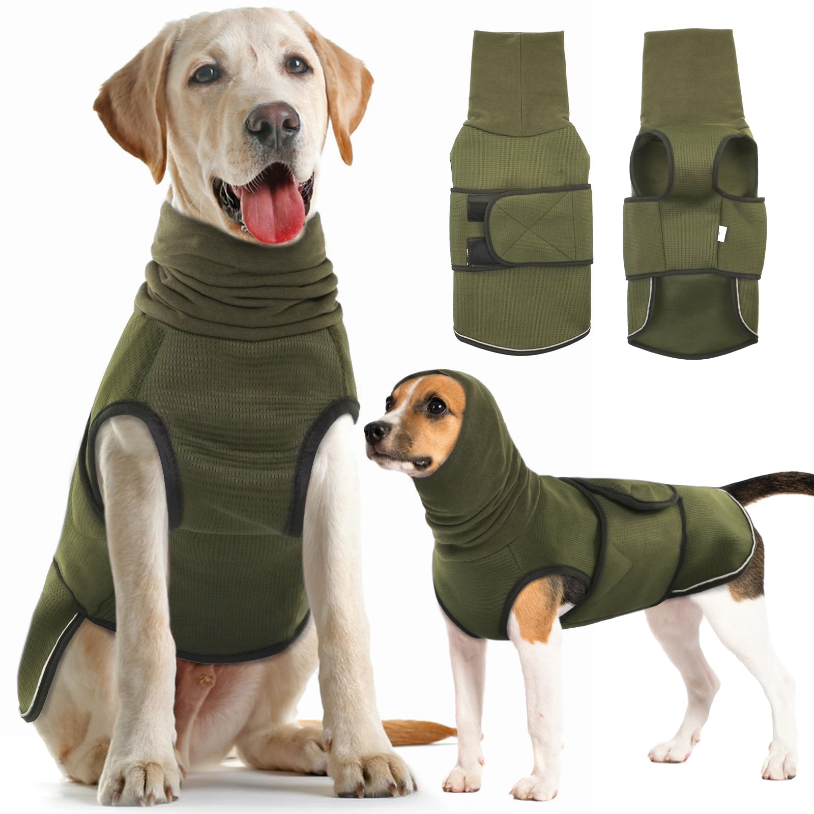 Dog Anxiety Calming Hoodie,Breathable Dog Anxiety Jacket Vest Coat For Thunderstorms, Fireworks, Vet Visits, Separation,Adjustab