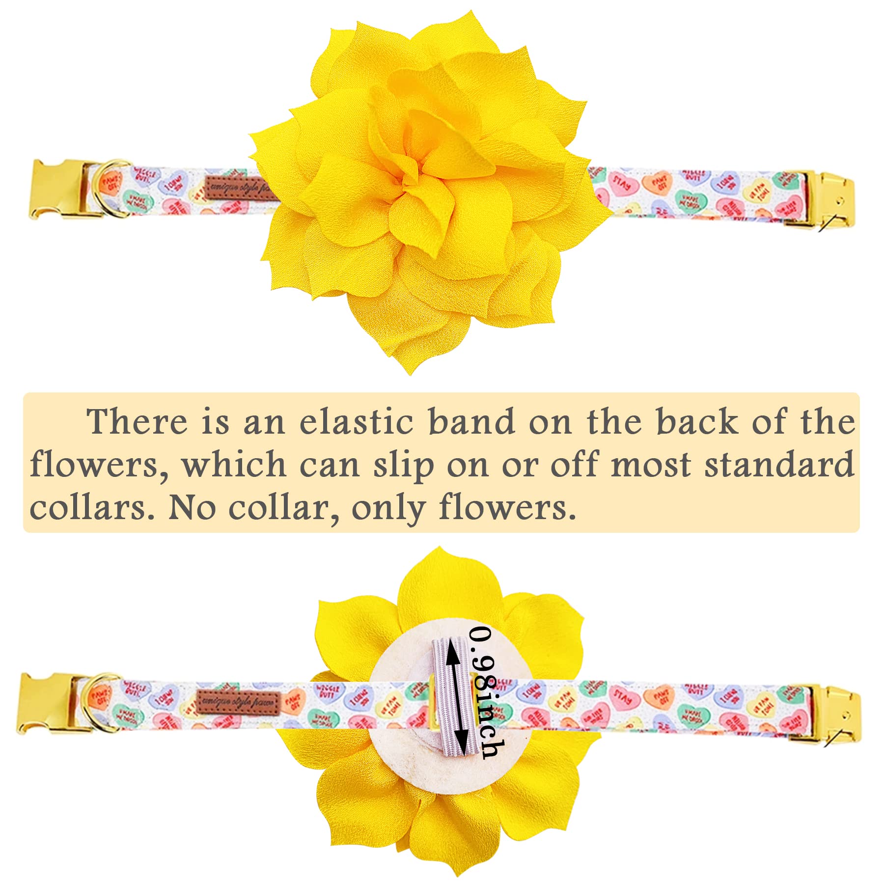 PET SHOW Dog Charms Flower Collar Embellishment Accessories For Cat Puppy Collars Dogs Bowtie Grooming Pack of 8