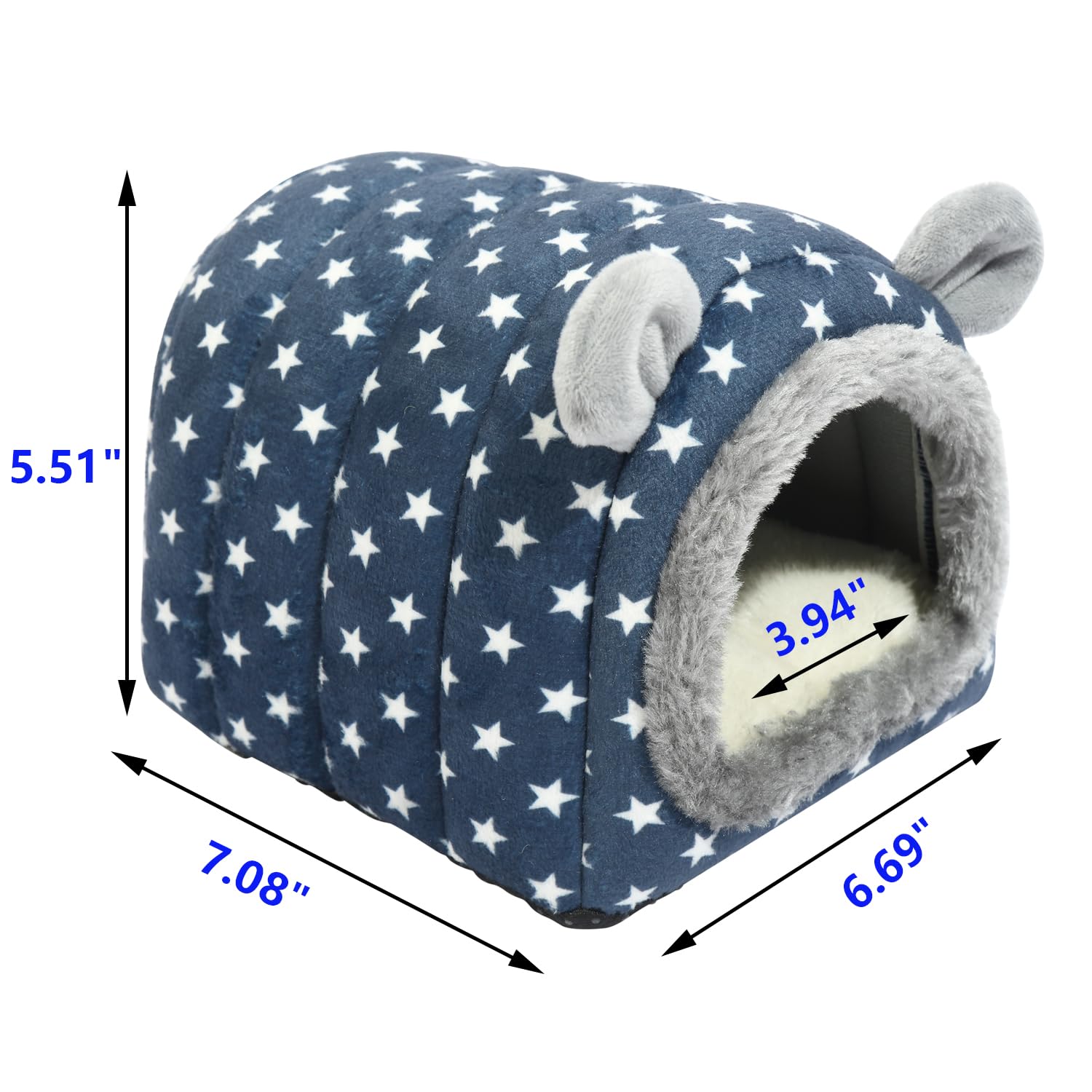 YUANST Hedgehog Bed Cave Nest Hideout, Hamster Guinea Pigs Small Animals Cage Supplies Warm House (Blue)