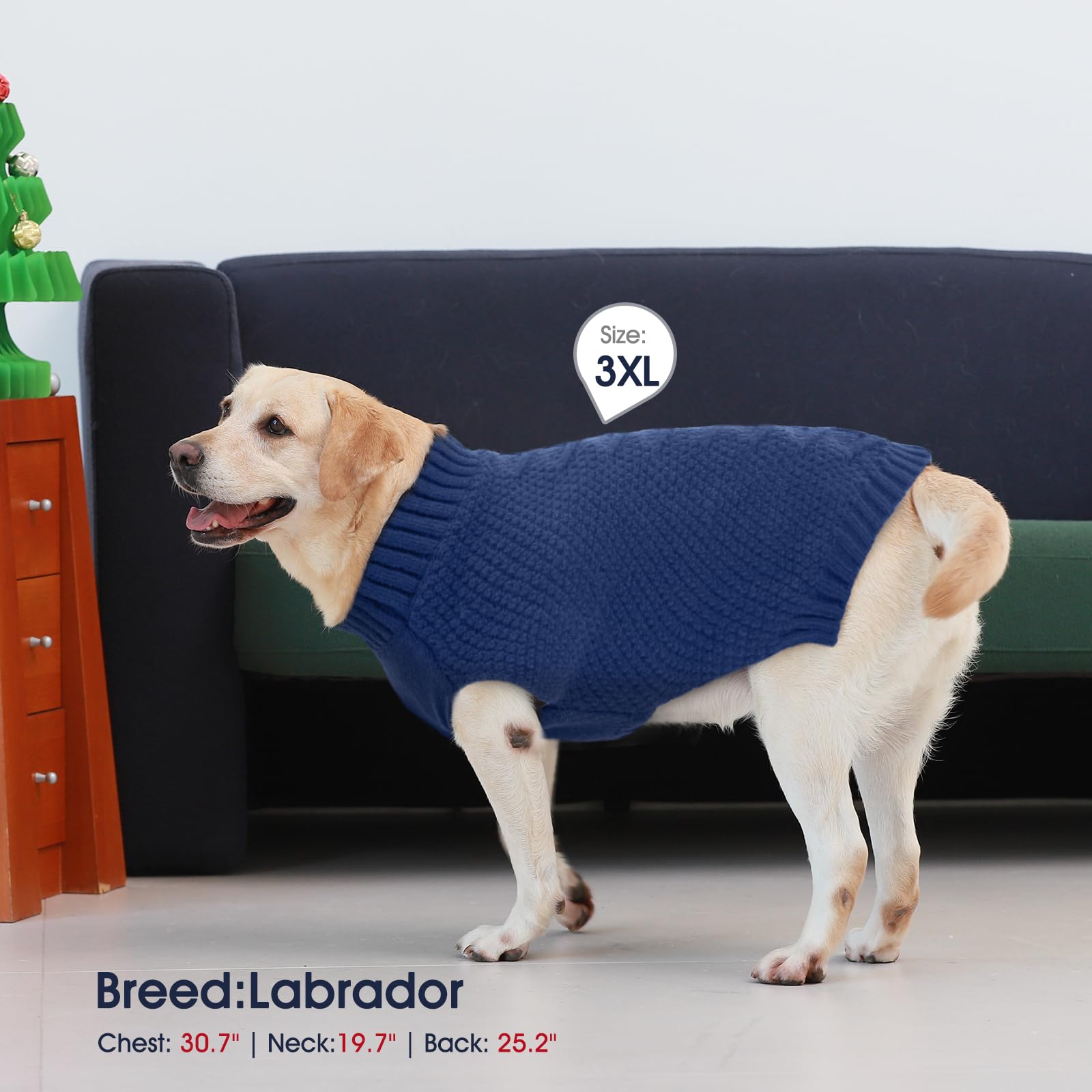 Iecoii Big Dog Sweater,Xxxxl Dog Sweaters For Extra Large Dogs,Cold Weather Winter Coat For Large Size Dogs,Warm Fall Dog Clothe