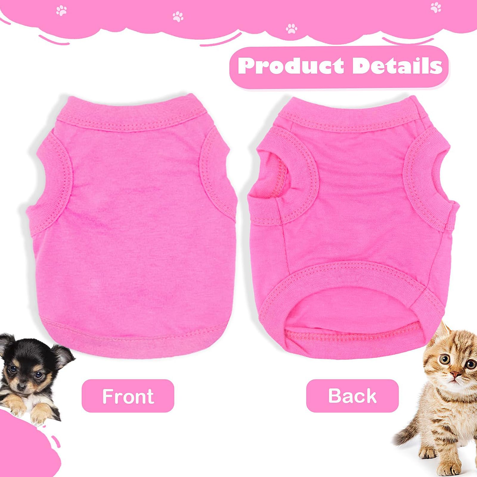 2 Pieces Dog Clothes For Small Dogs Girl Boy Spring Summer Soft Puppy Shirt Solid Color Chihuahua Clothes Pet Clothing Cute Cat