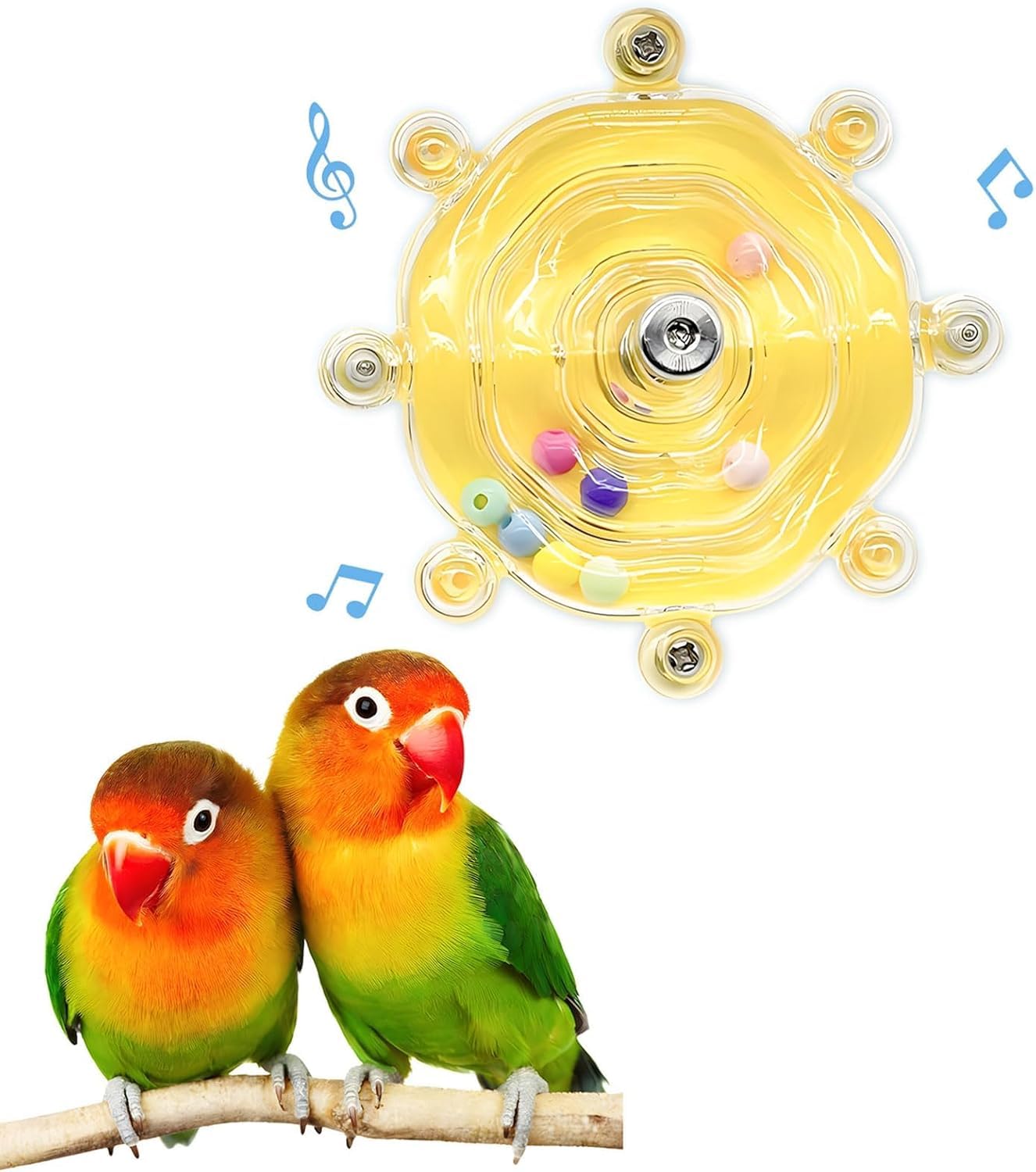 Bird Toys For Parakeets, Colorful Parakeet Toys Wheel, Interactive Spinner Rattle Parrot Toy, Cockatiel Toy For Bird Cage, Chewi