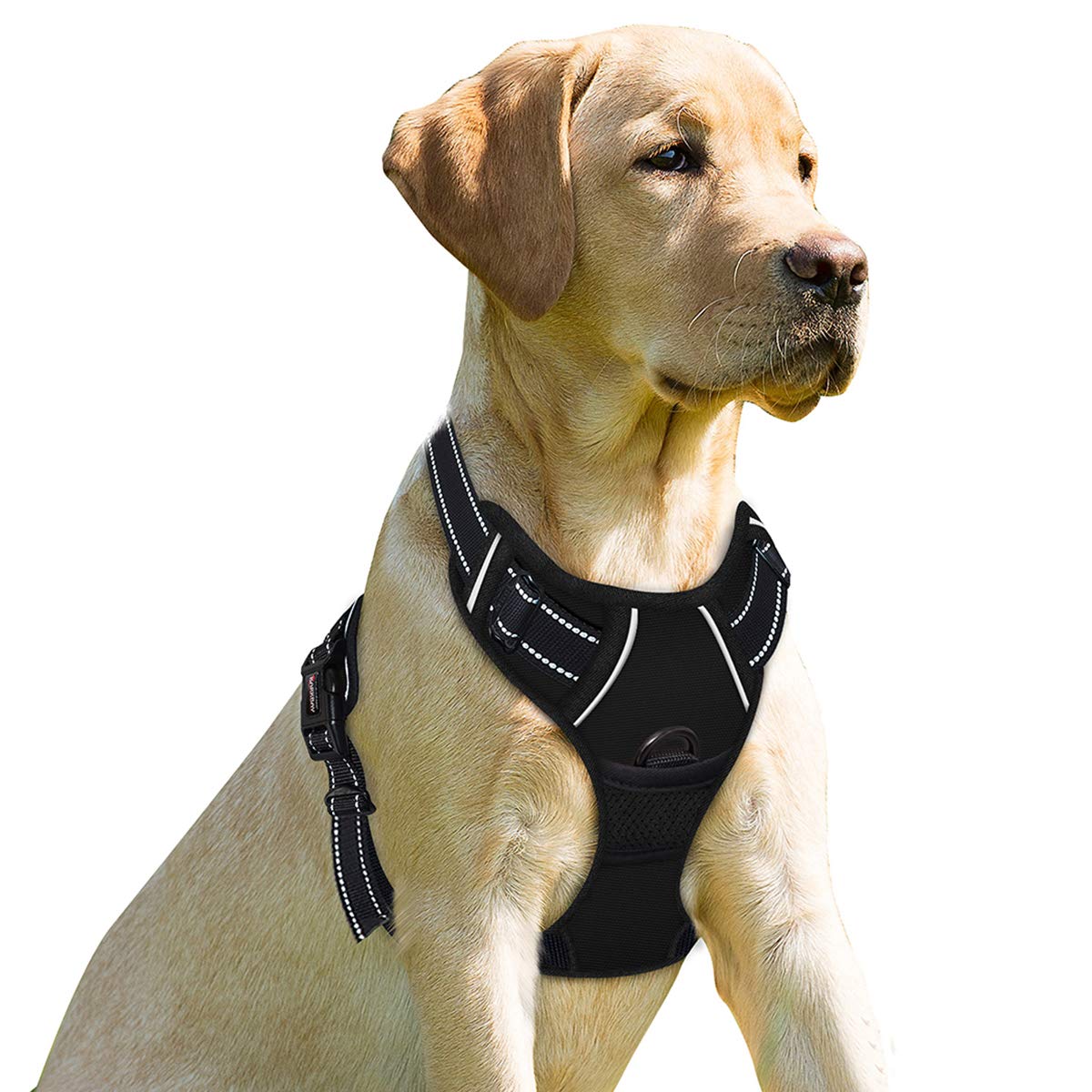 Barkbay No Pull Dog Harness Front Clip Heavy Duty Reflective Easy Control Handle For Large Dog Walking(Black,S)