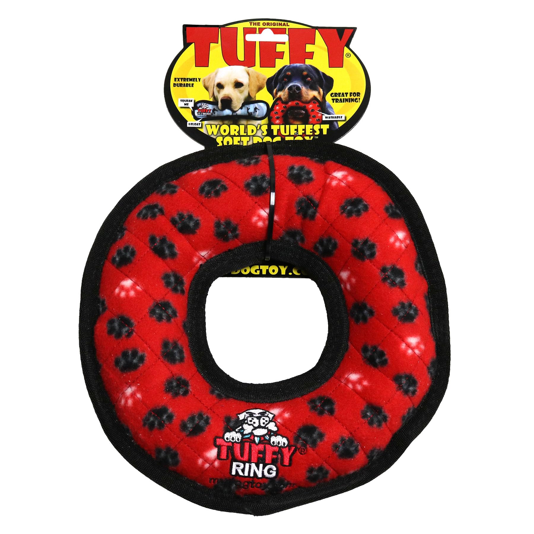 Tuffy -World'S Tuffest Soft Dog Toy -Ultimate Ring- Red -Squeakers-Multiple Layers.Made Durable, Strong & Tough.Interactive Play(Tug, Toss & Fetch).Machine Washable & Floats