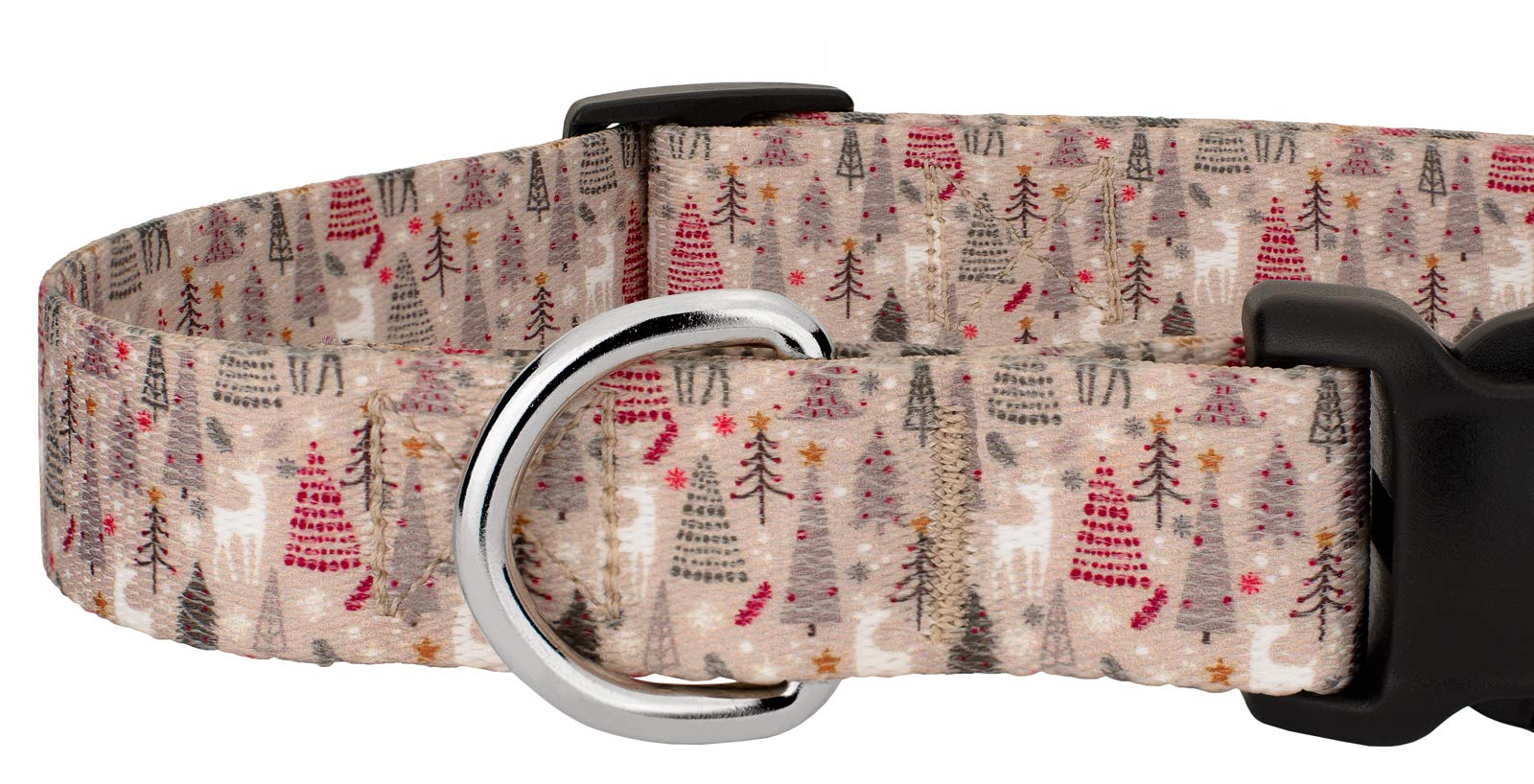 Country Brook Petz - Deluxe Woodland Christmas Dog Collar Limited Edition - Made in The U.S.A - Christmas Collection Featuring F