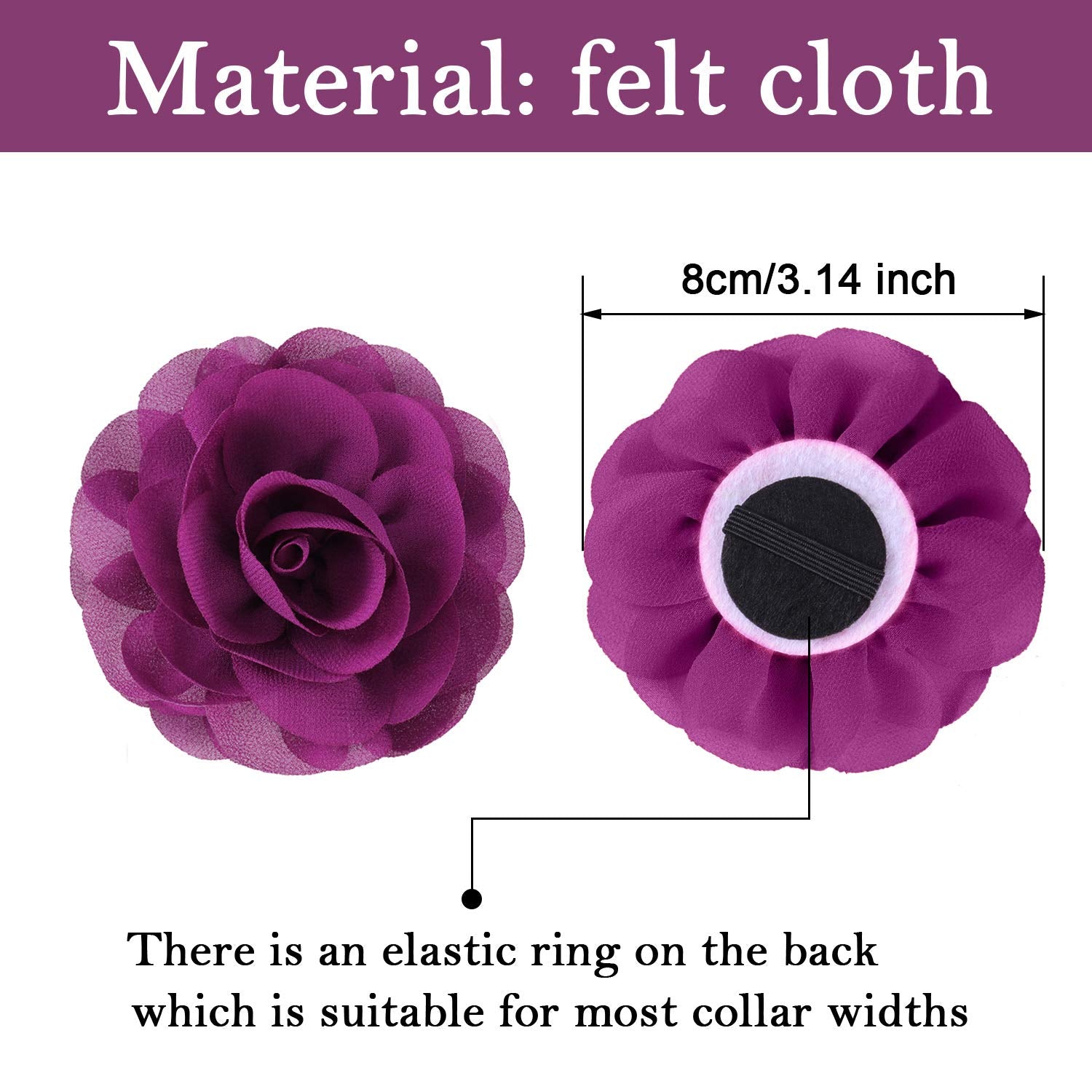 4 Pieces Dog Flower Bow Collar Multicolored Pet Bow Collar Dog Charms Flower Set For Puppy Dog Collar Cat Pet Grooming Accessories (Black, Blue Black, Dark Purple, Black Purple)