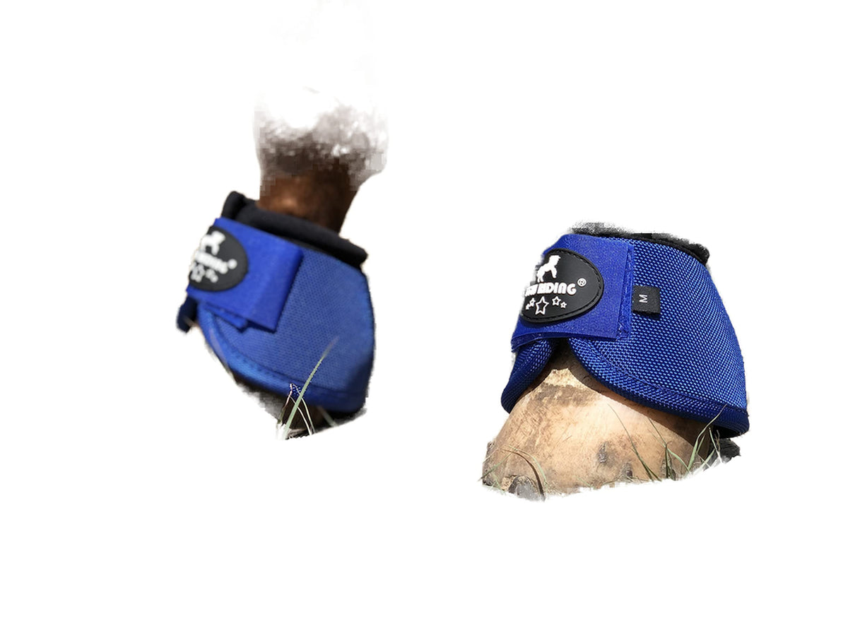 Tgw Riding 2520D Horse Bell Boots No-Turn Horse Bell Boots, Equine Ballistic Hoof Overreach Bell Boot, Pair (Royal Blue, S)