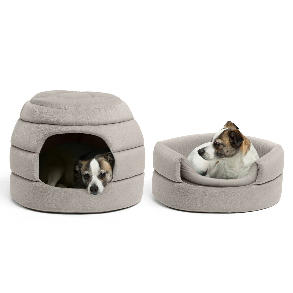 Best Friends By Sheri 2 In 1 Honeycomb Convertible Cat And Dog Cave Bed, Ilan Microfiber, Gray, Standard