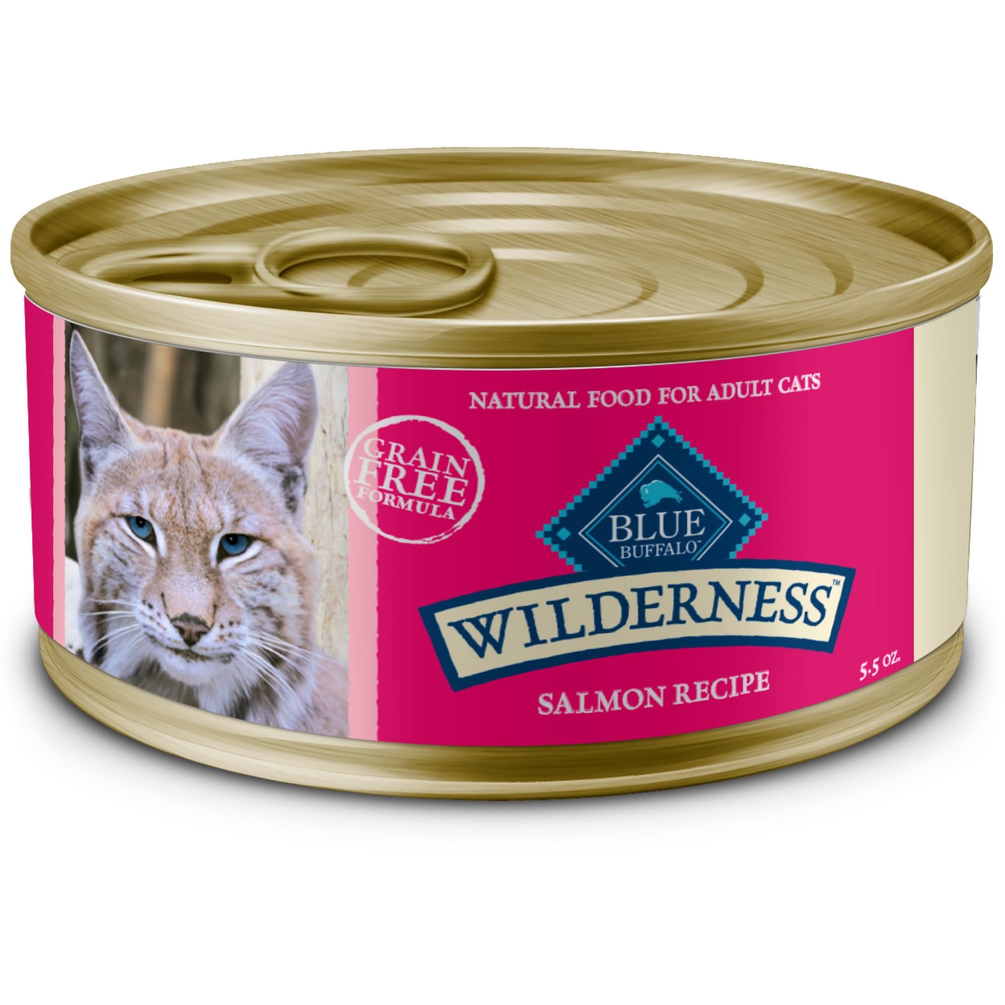 Blue Buffalo Wilderness Natural High-Protein Grain-Free Wet Food for Adult Cats, Salmon Pat  , 5.5-oz. Cans, 24 Count