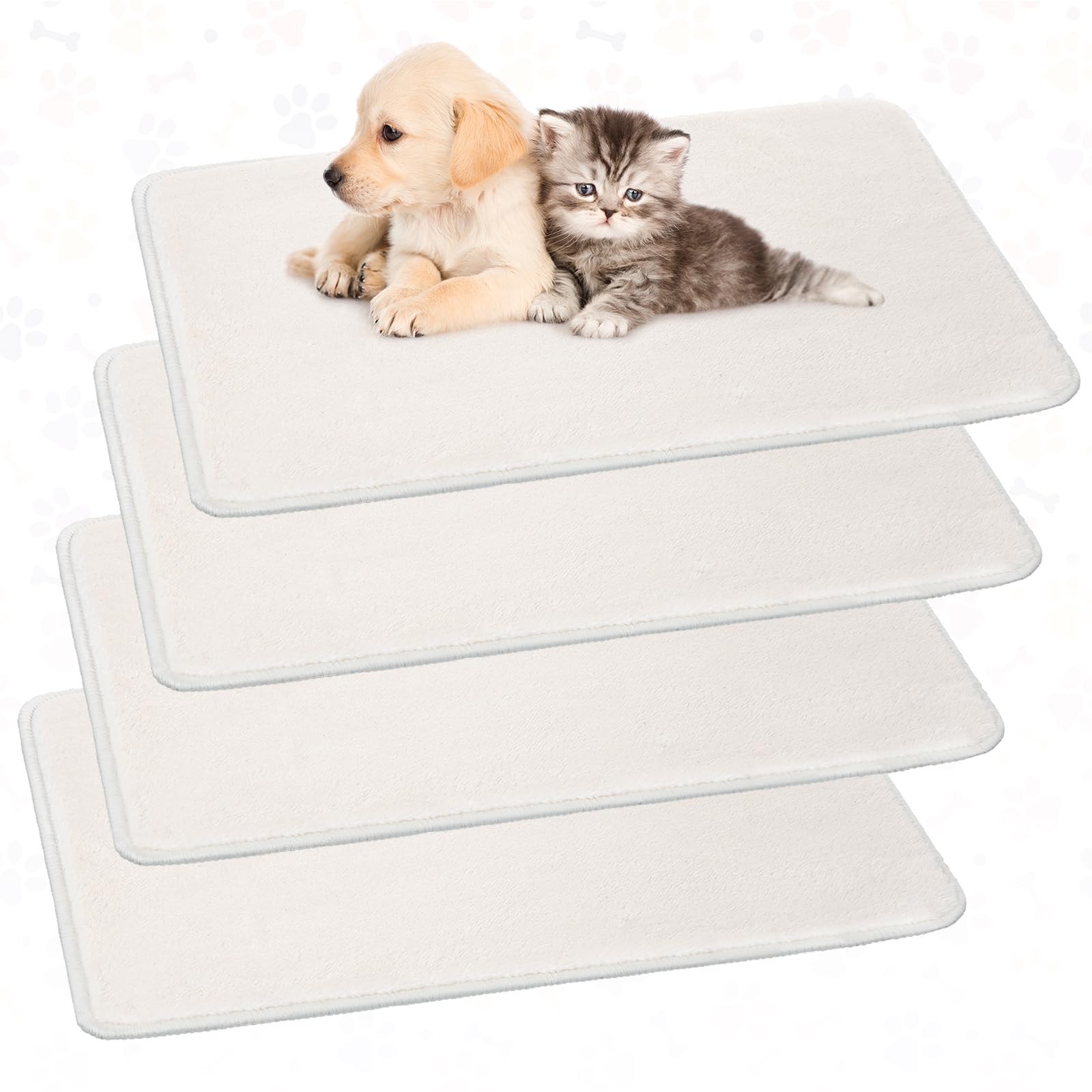 Drydiet 4 Pcs Pet Carrier Pad Travel Pet Reversible Dog Mat Replacement Liners For Travel Dog Bed Pad Washable Plush Cashmere Do