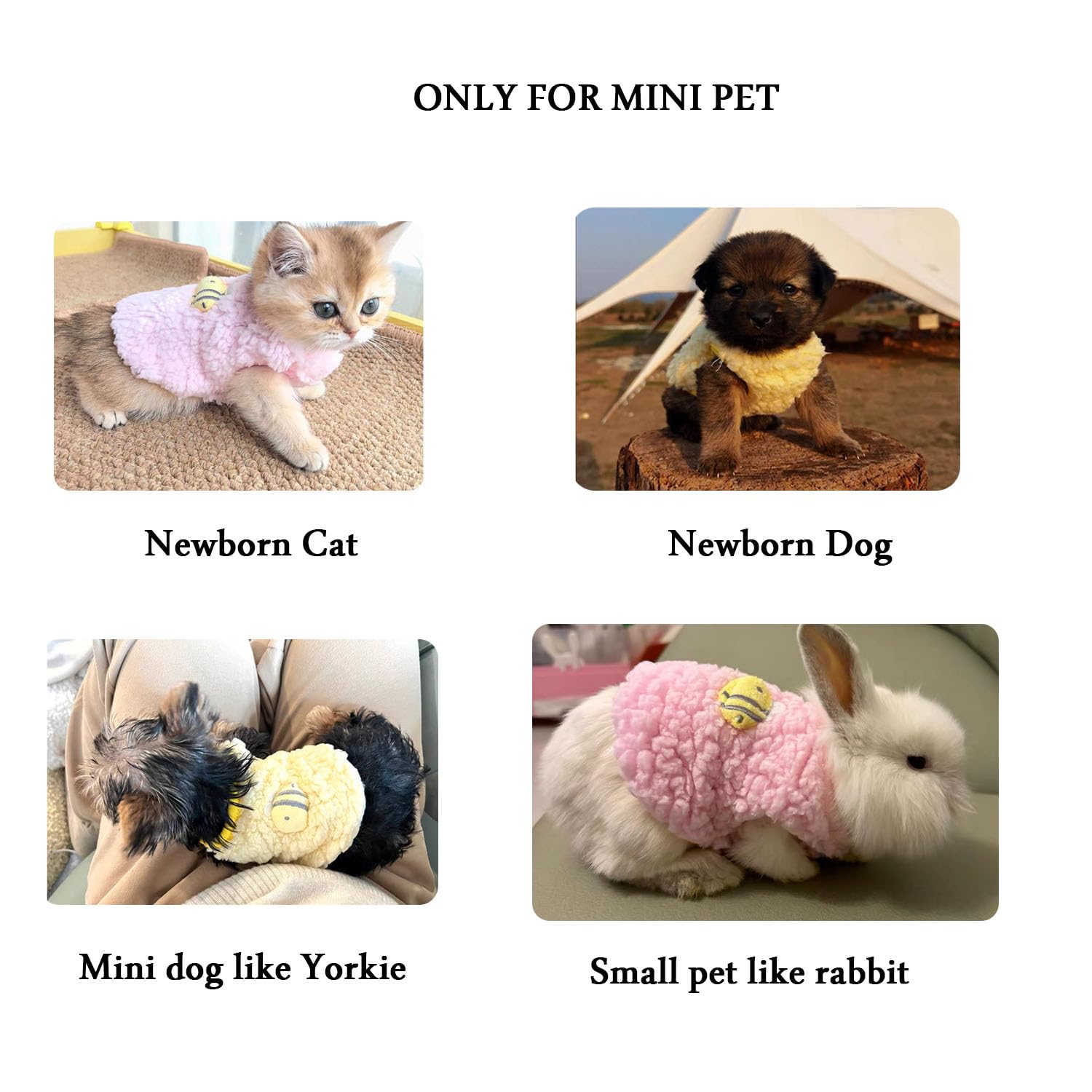 Fladorepet 3 Packs Teacup Dog Cat Xxs Clothes For Chihuahua Yorkie,Winter Warm Fleece Puppy Pet Clothes Sweater Shirt Vest For M