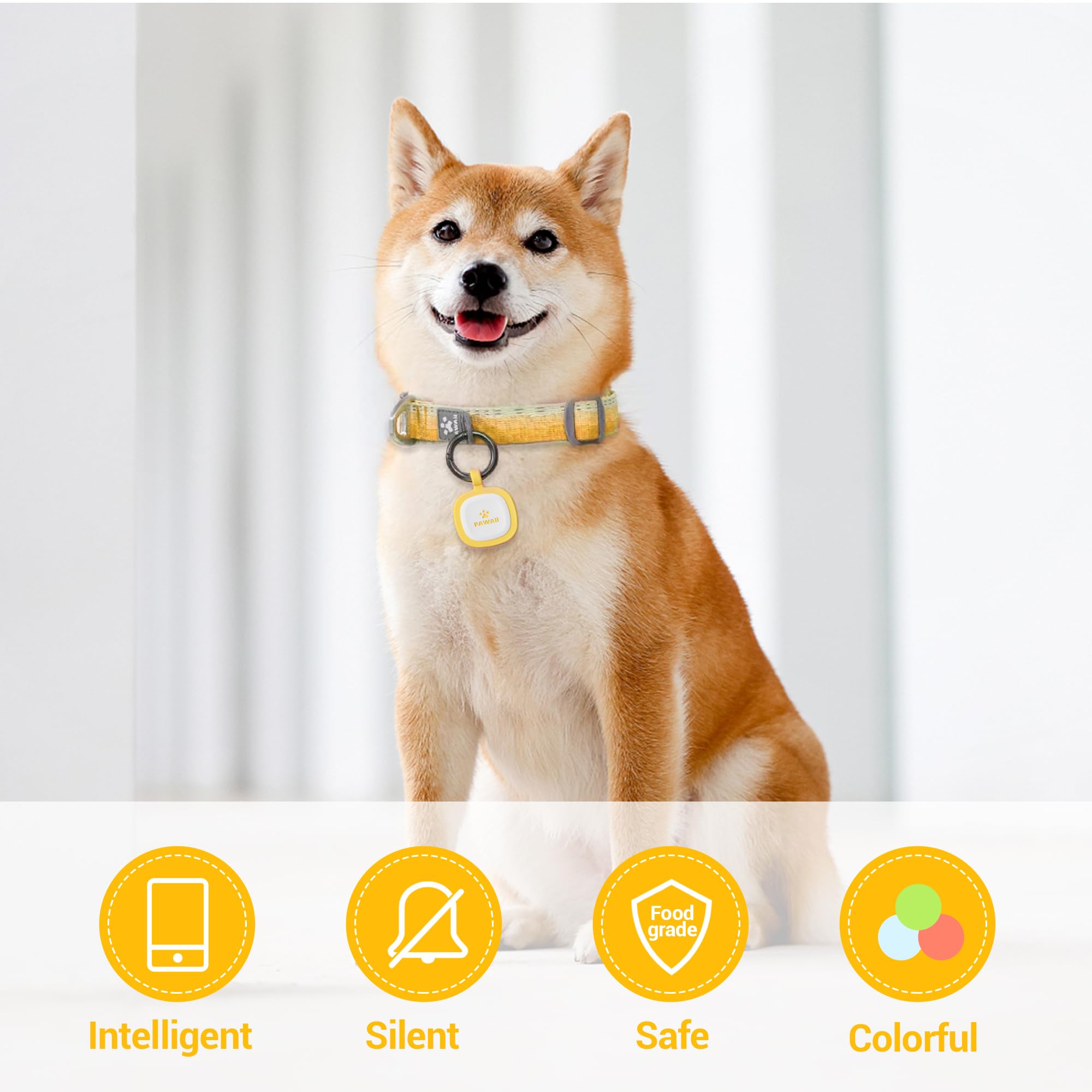 Pawaii Fluorescent Qr Code Pet Id Tag, Glow In The Dark Durable Silent Silicone Pet Id Tag, Scan Qr Receive Instant Pet Location