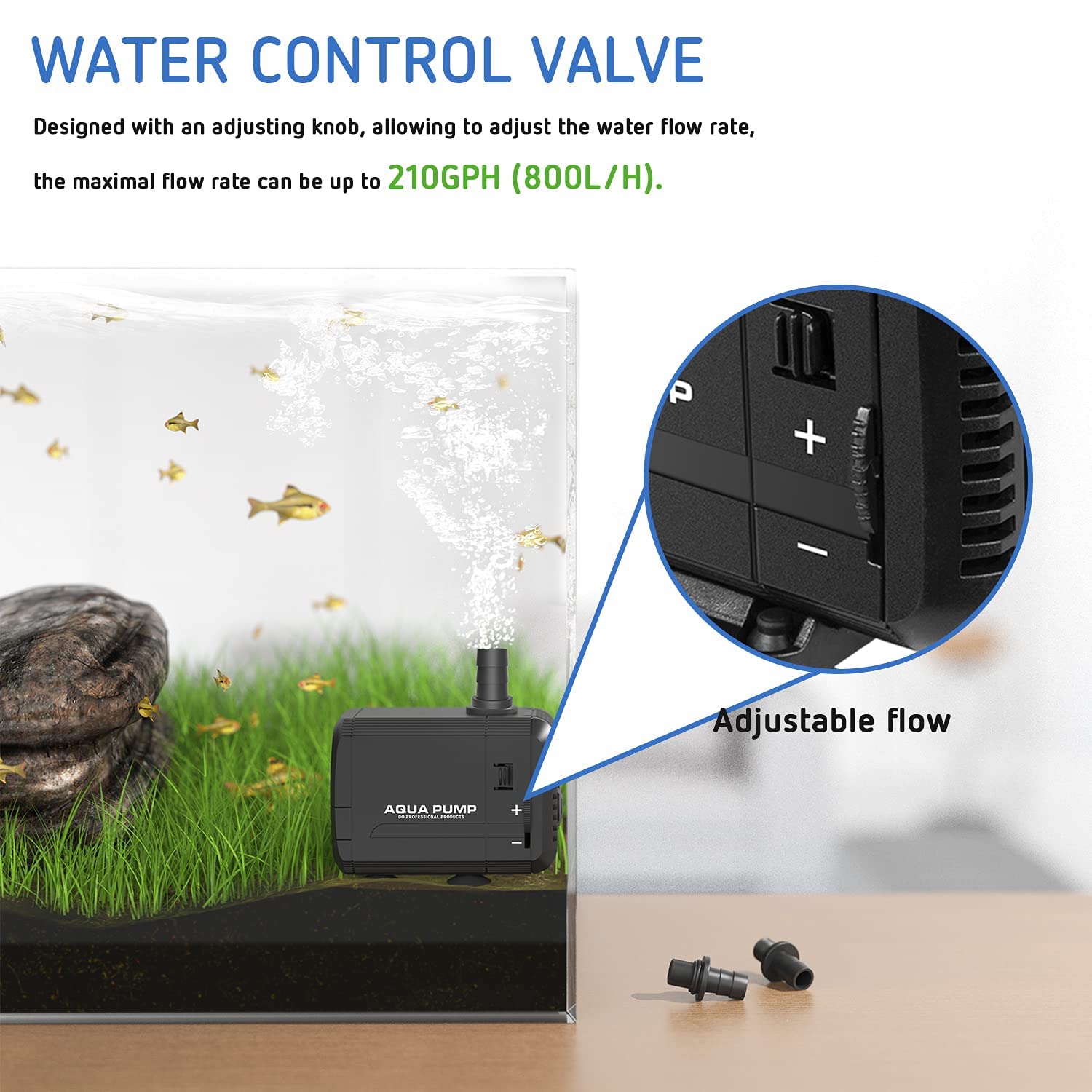 Simple Deluxe 8W 210GPH Submersible Water Pump for Pond Aquarium Hydroponics Fish Tank Fountain Waterfall