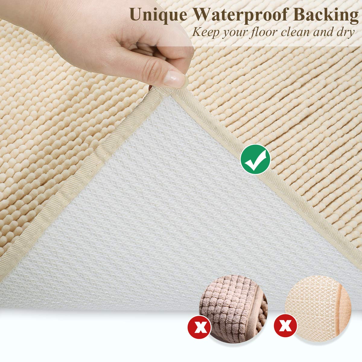 VIVAGLORY Cat Litter Mat, Litter Trapping Mat, 31    20  Cat Kitty Litter Rug with Waterproof Back, Super Soft for Cat s Paws,