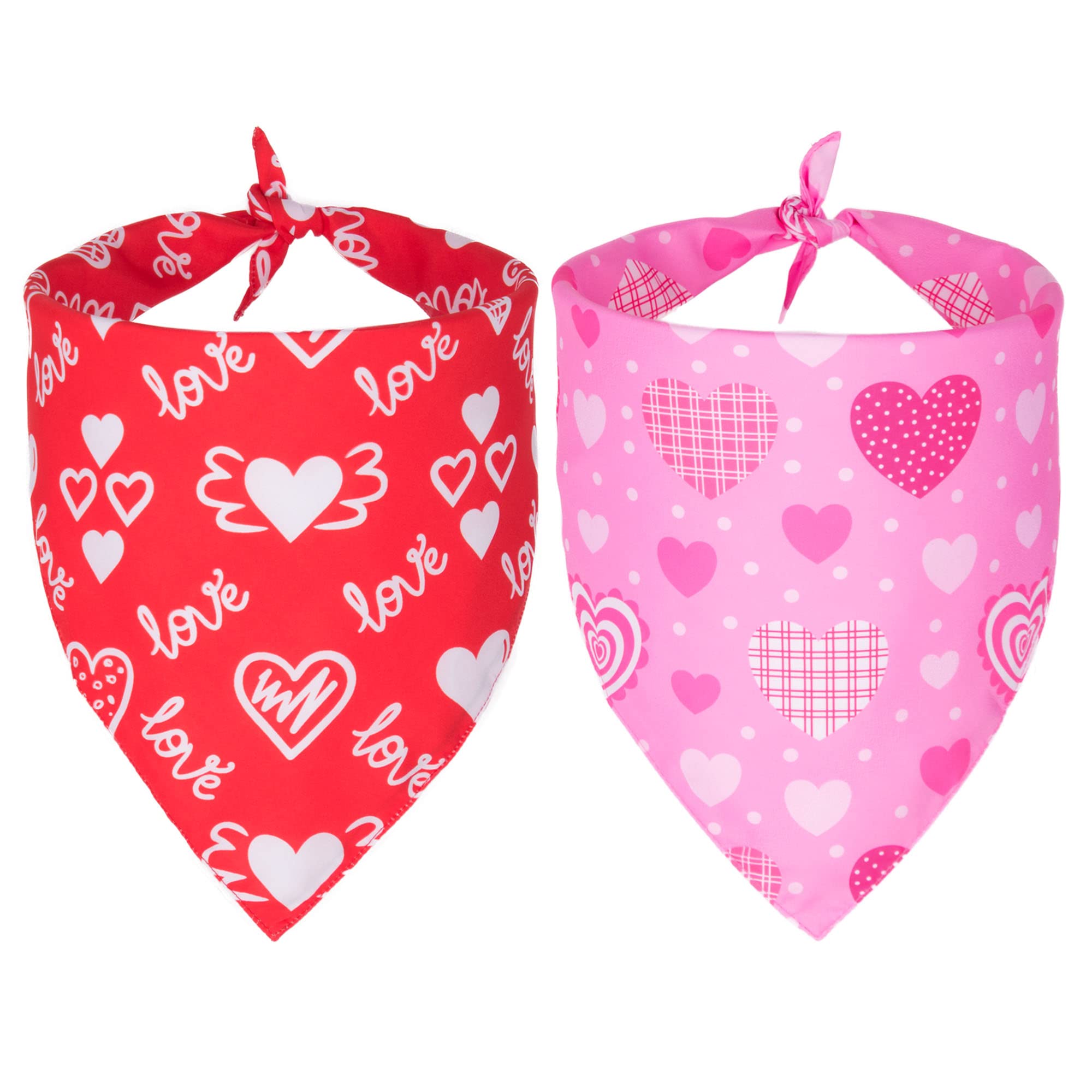 Adoggygo Valentine Dog Bandana, Multiple Sizes Offered, Triangle Dog Scarf Valentine Bandana For Large X-Large Dogs (X-Large)