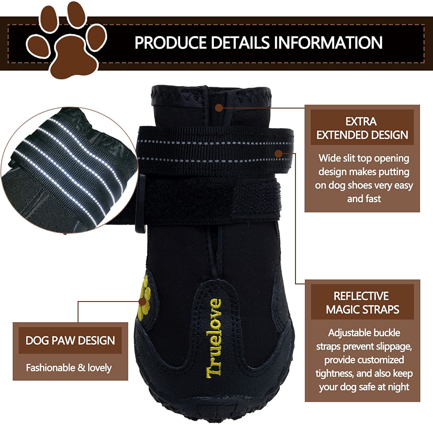 Expawlorer Dog Shoes For Medium Dogs,Dog Boots & Paw Protectors For Winter With Anti-Slip Rugged Sole,Waterproof Dog Booties For Outdoor Snow Rain Days,Dog Shoes For Hot Pavement,Hiking Walking(Black)