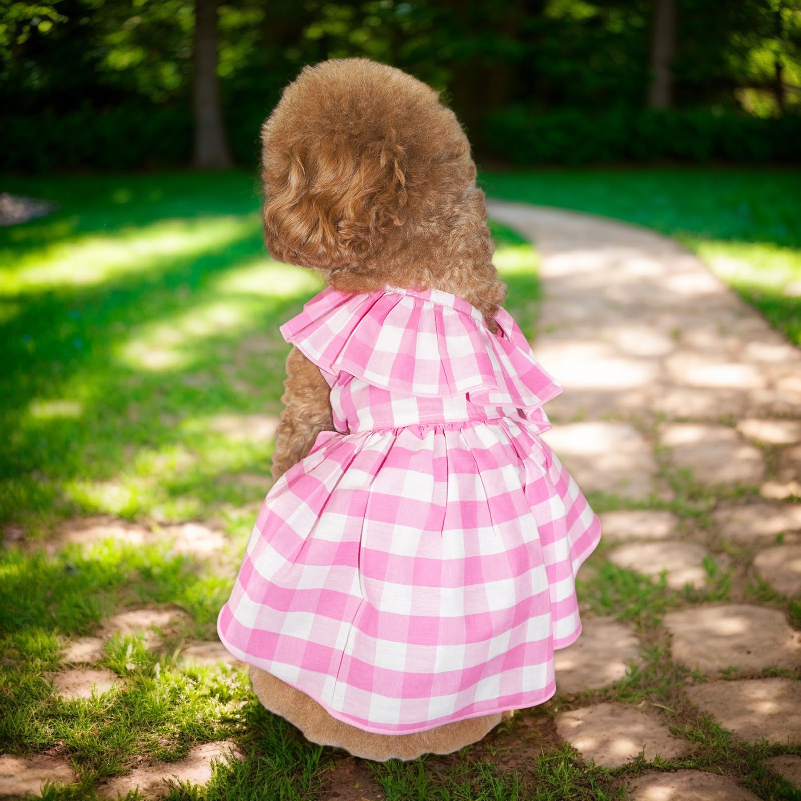 Topkins Dog Dress, Dog Princess Dress With Lace-Up, Dog Birthday Dress With Pretty Prints For Small Dog (Pink, Xl)