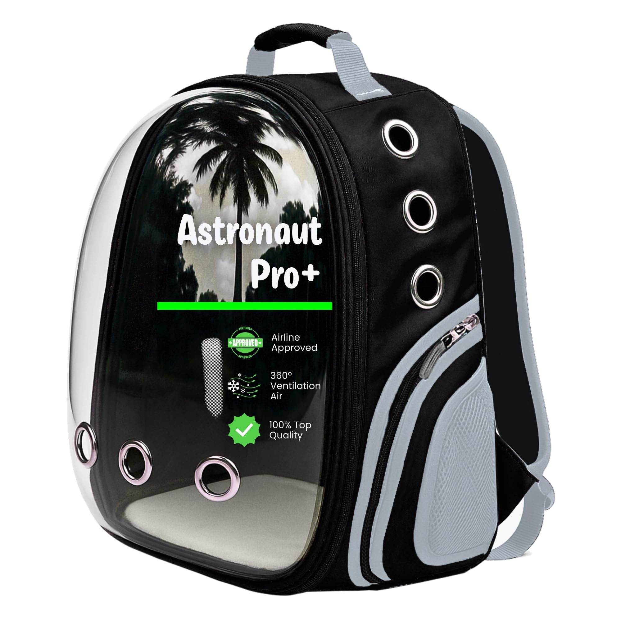 Buraq Astronaut Pro Pet Carrier Backpack (41L X 32W X 26H Cm)  Transparent Bubble Capsule Design, AirlineApproved, Breathable