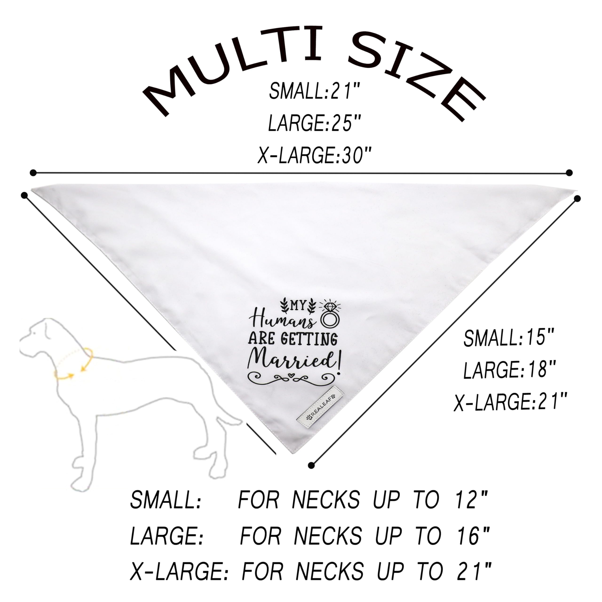 Realeaf Engagement Gift, My Humans Are Getting Married Dog Bandana, Dog Wedding Outfit For Boy And Girl, Premium Durable Fabric,