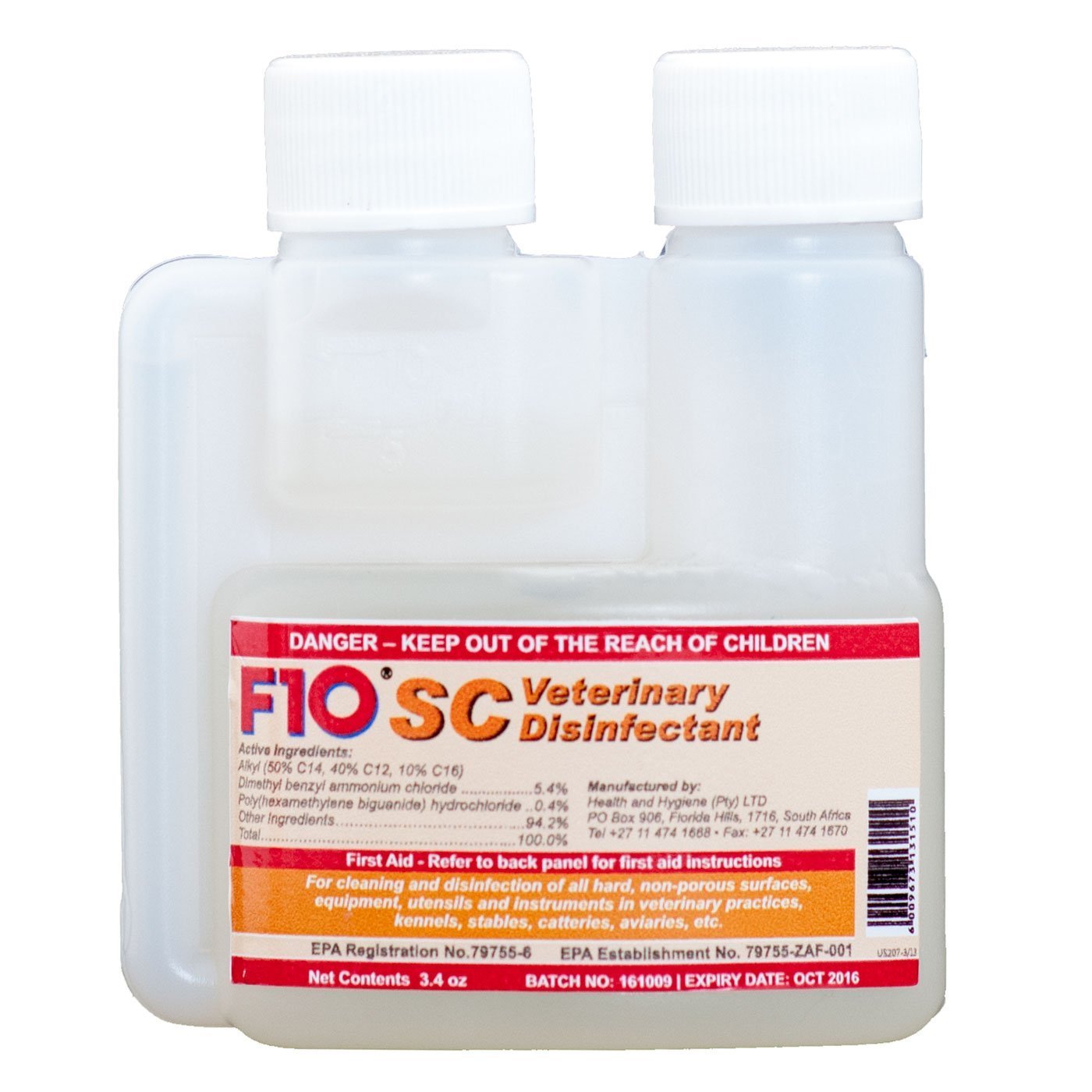 F10 SC Super Concentrated Disinfectant - 100ml for Cages, Terrariums, Reptiles, Birds, Small Animals - Dog Repellent Green