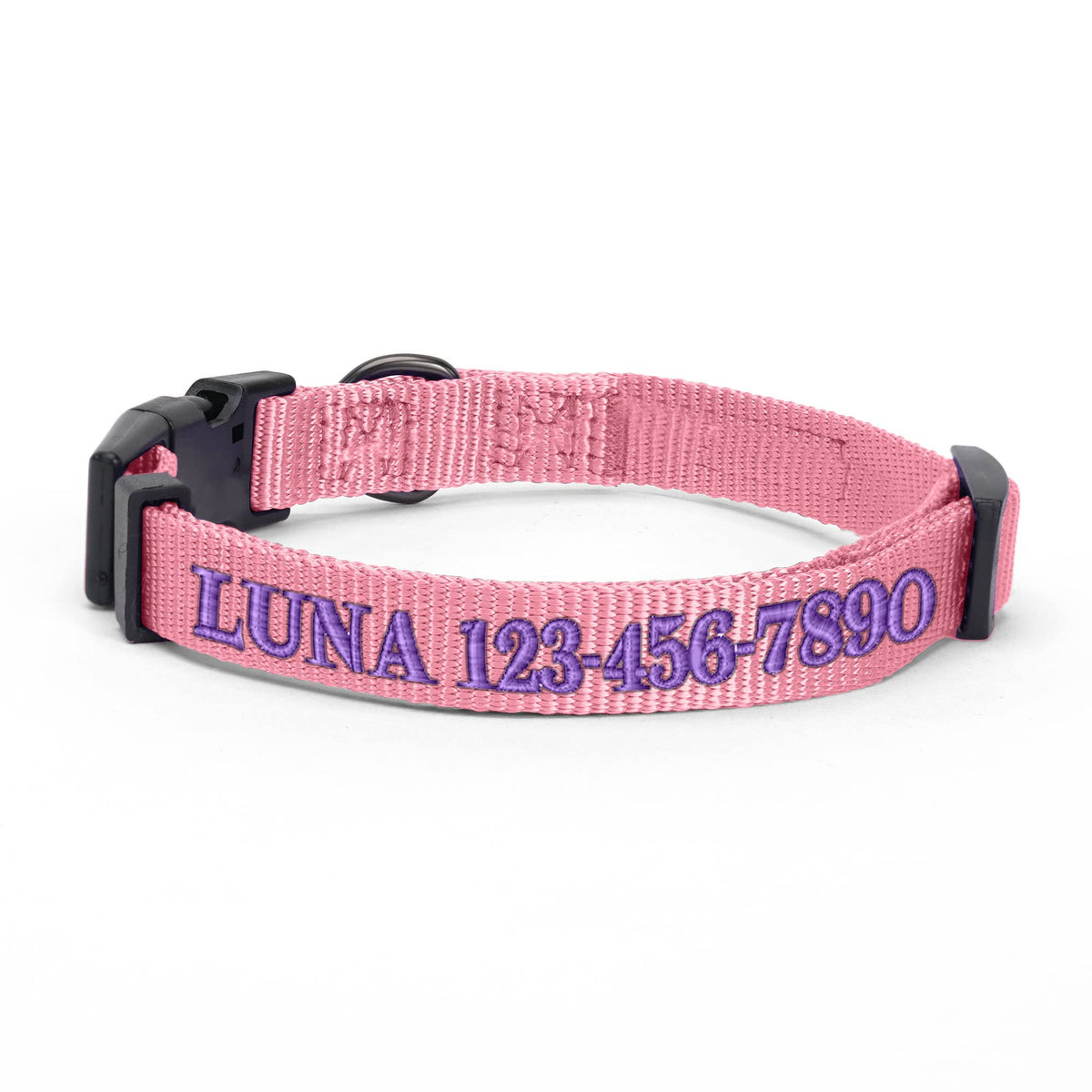 Pawtitas Personalized Customizable Dog Collar Puppy Collar Embroidered Customize W Pet Name & Phone Number Collars L Size Large Millennial Pink Custom Engraved Names