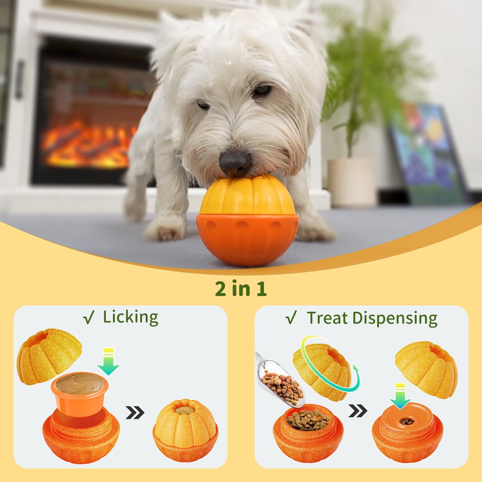 JoyBruko Interactive Dog Toys for Aggressive Chewers, /No Oil Needed/Smooth Screwing Frozen Treat Freezable Dog Puzzle Treat Dis