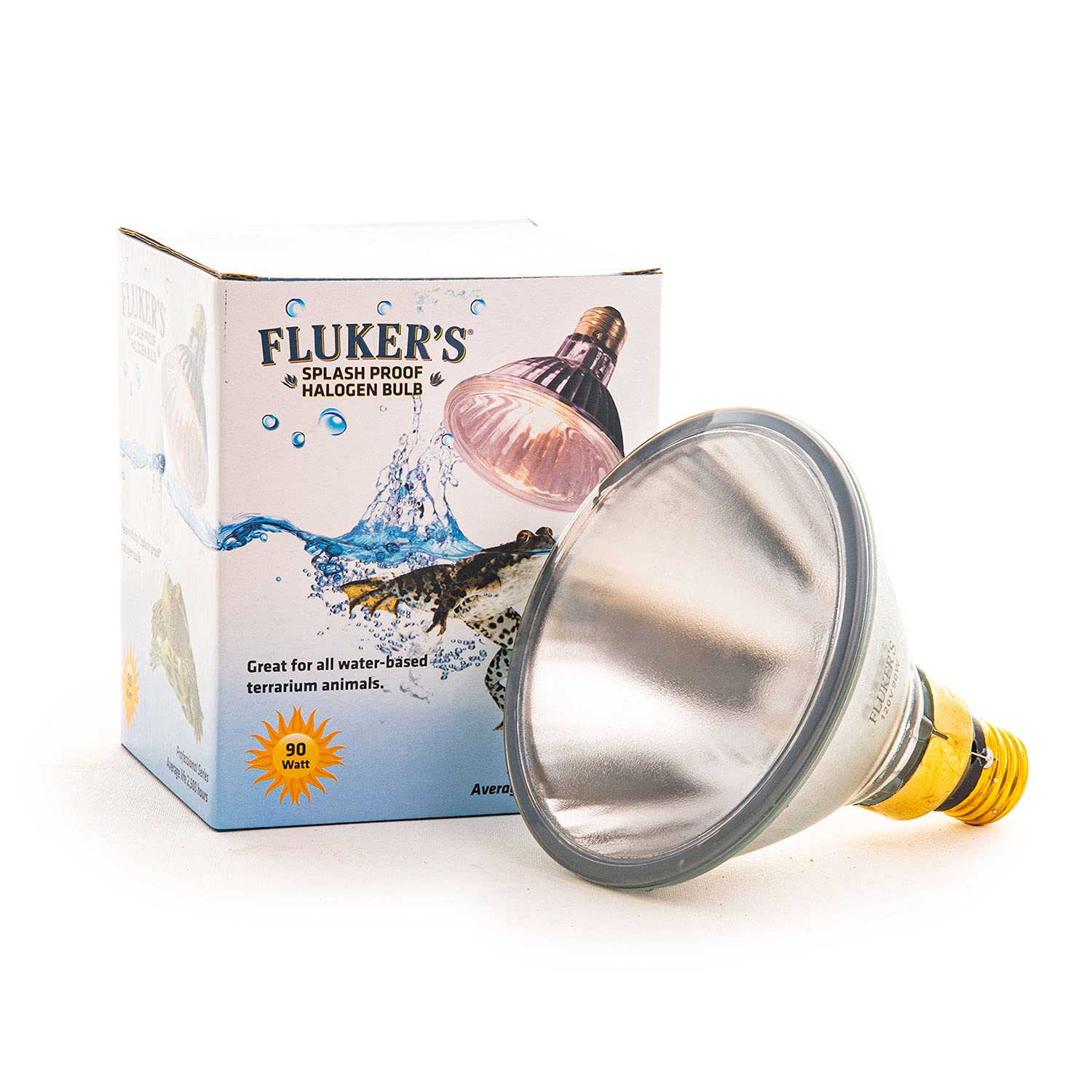 Fluker's Heavy, Duty Splash Proof Halogen Bulb for All Water Based Terrarium Animals, 90 Watt