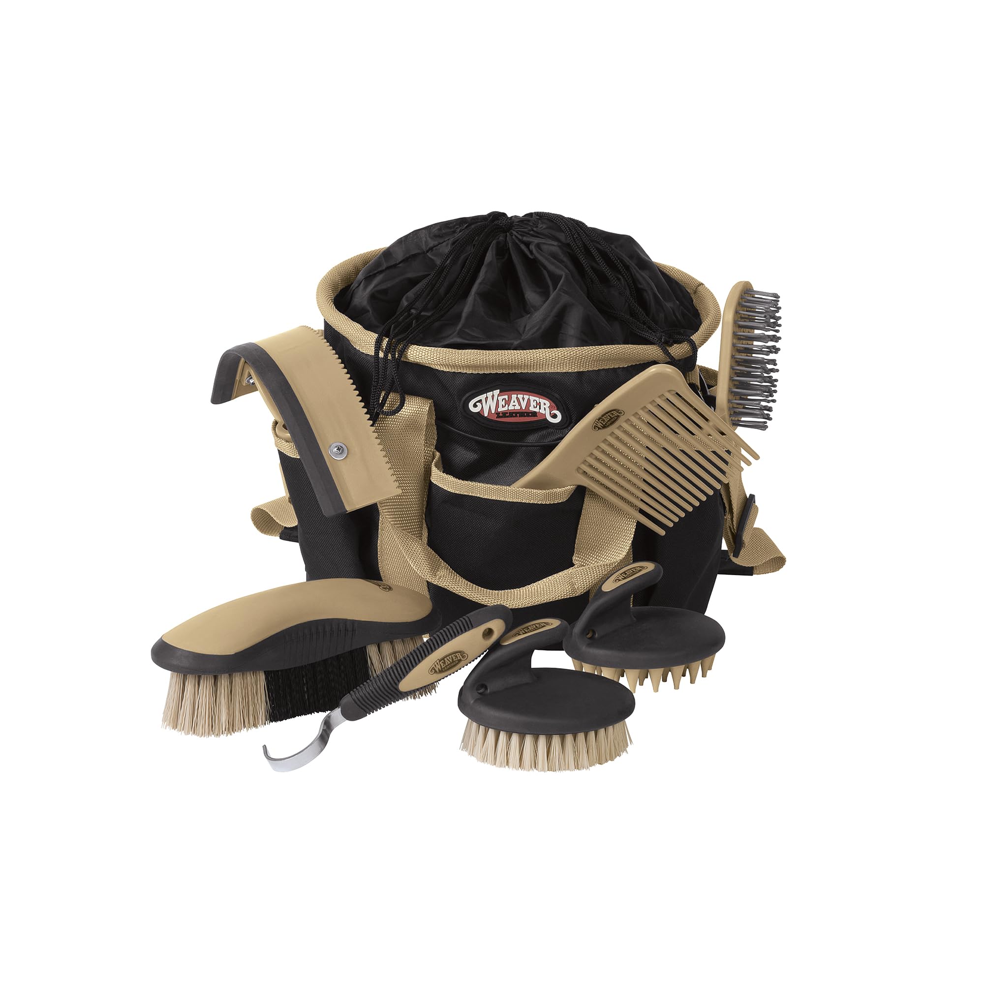 Weaver Leather Grooming Kit, Black/Beige, 65-2055-Bk