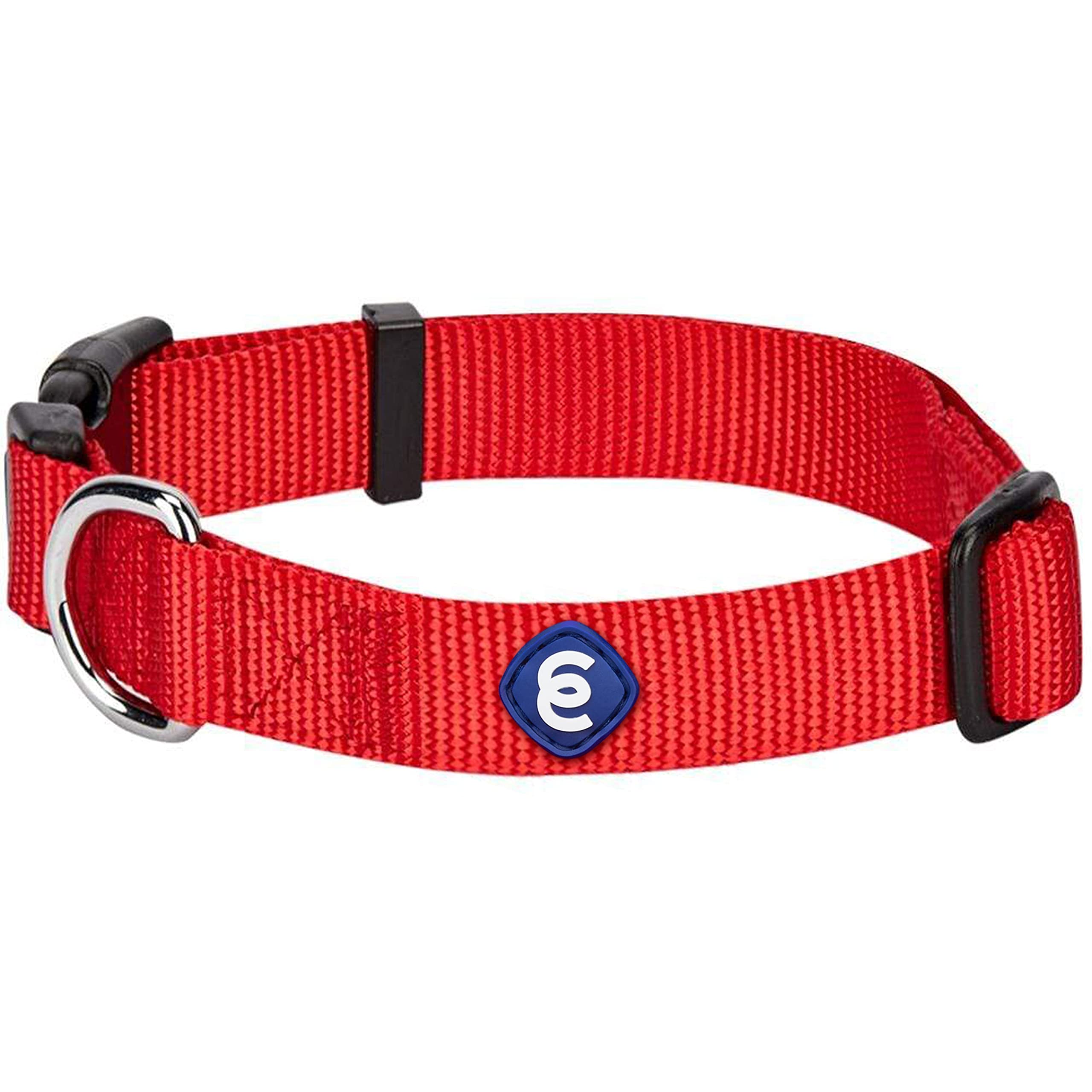 Blueberry Pet Dog Collar - Adjustable Dog Collars For Medium Dogs, Rouge Red, Eco-Friendly Design With Secure Leash Attachment, 