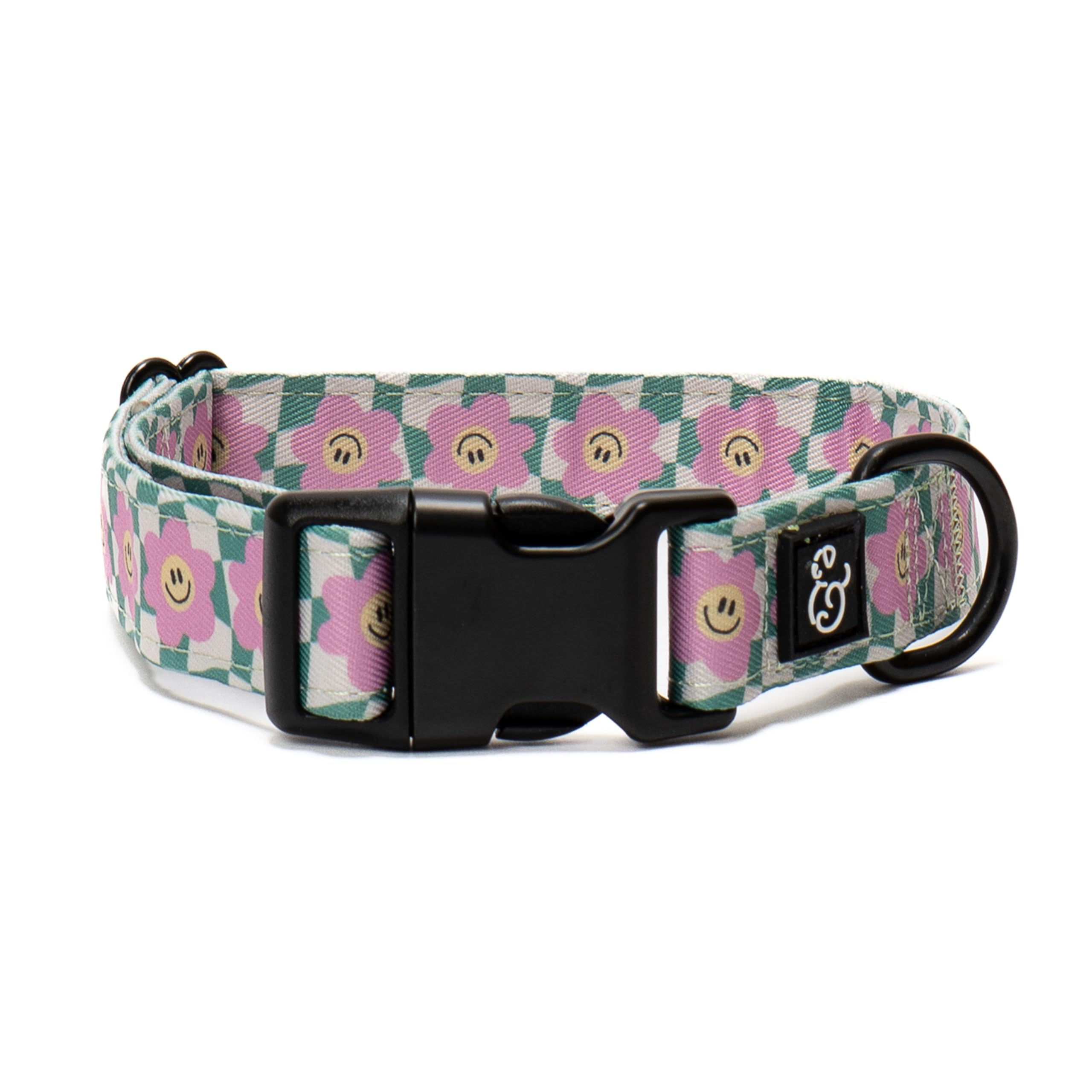 Lucy & Co. Dog Collar - Durable Lightweight Designer Collar For Pets - Adjustable Metal Safety Buckel. (Just Chill Collar).