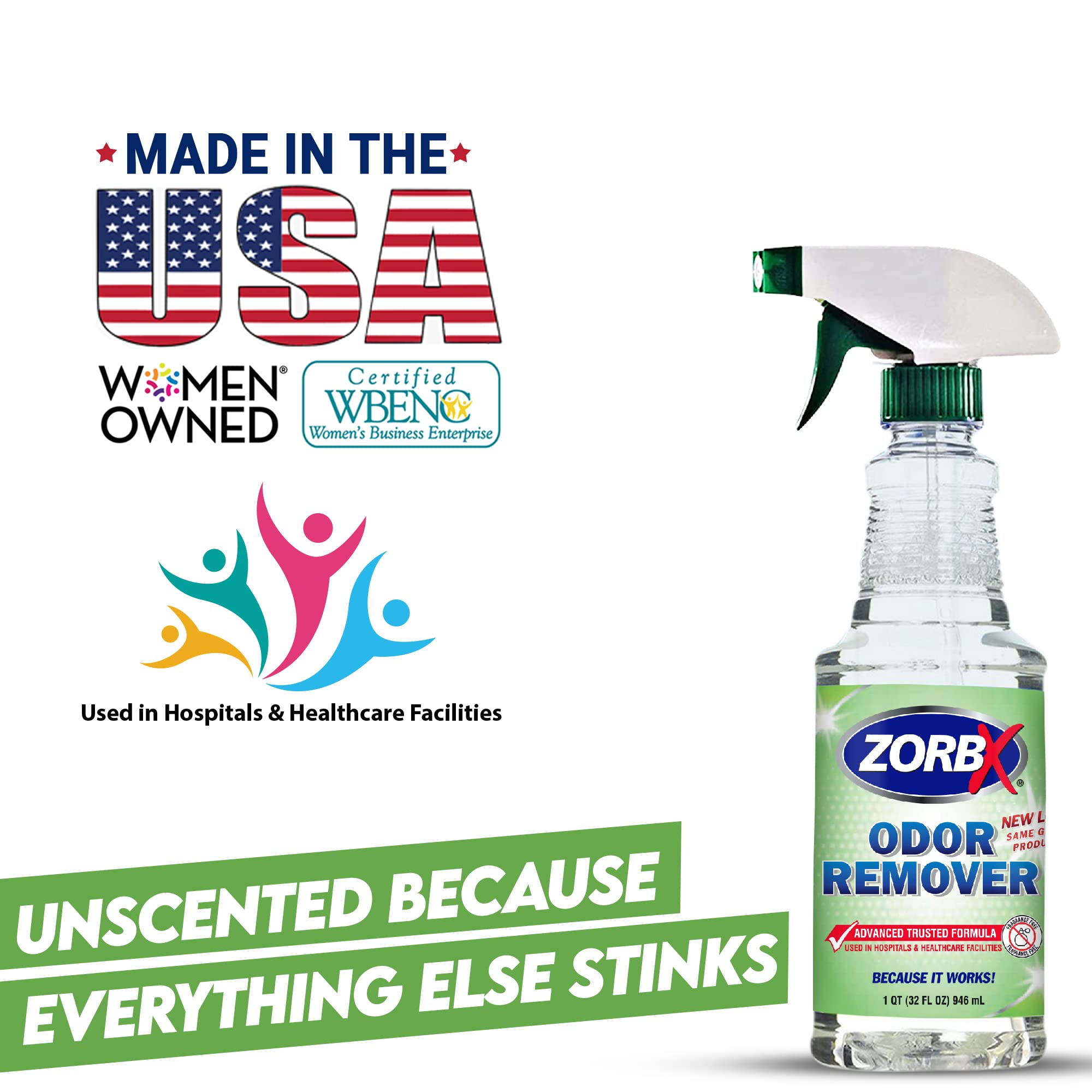 Zorbx Unscented Odor Remover Spray - Perfect Solution For Strong Odor | Advanced Trusted Formula & Fast-Acting Odor Eliminator For Dog, Cat, Puppy (32Oz.)