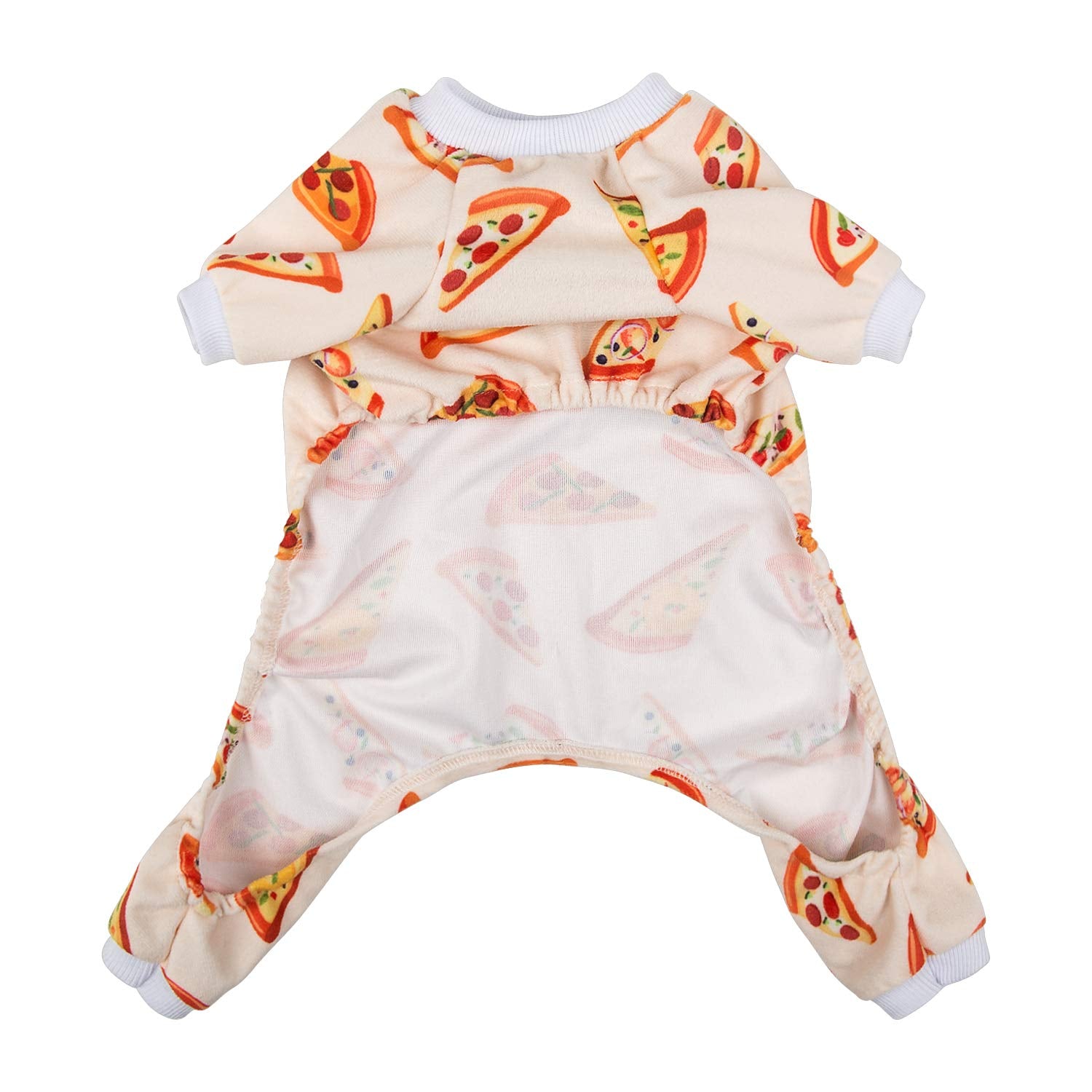 Cutebone Dog Pajamas Pizza Dog Apparel Dog Jumpsuit Pet Clothes Pajamas P55L