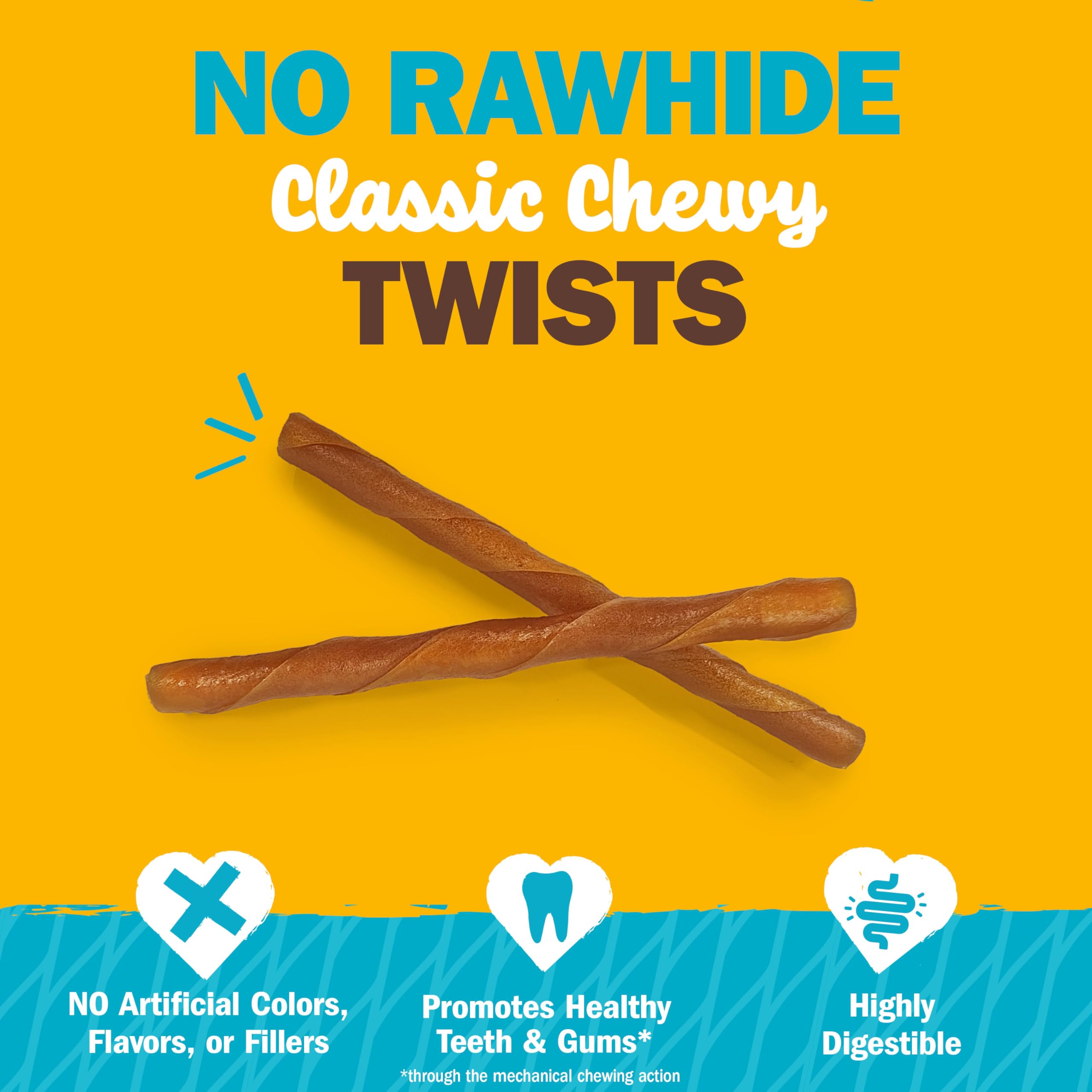 Cadet Chewalicious Classic Chewy Twists with Real Peanut Butter, Rawhide-Free Healthy Dog Chews, Limited-Ingredient & Long-Lasti
