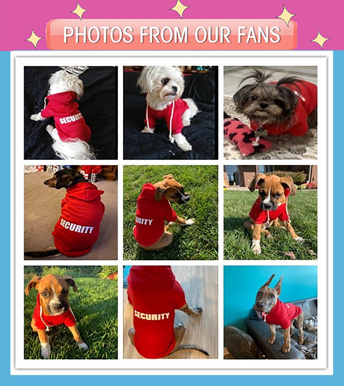 Security Dog Hoodies Dog Clothes Apparel Winter Sweatshirt Warm Sweater Cotton Puppy Small Dog Hoodie For Small Dog Medium Large Dog Cat (Red, M)