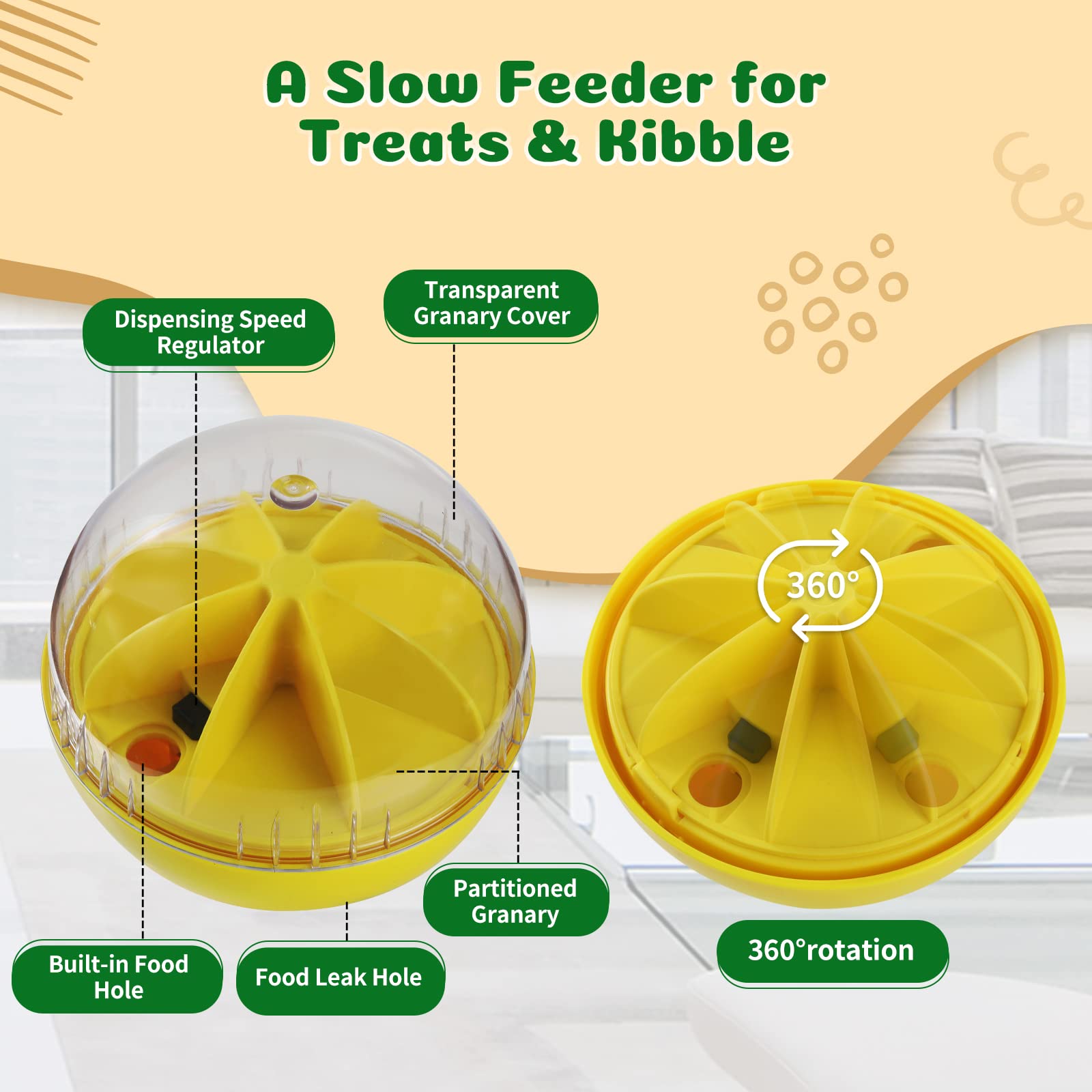 Jokepy Treat Dispensing Dog Toys, Treat Ball for Large, Medium, Small Dogs, Dog Puzzle and Slow Feeder Dog Treat Ball, Mentally