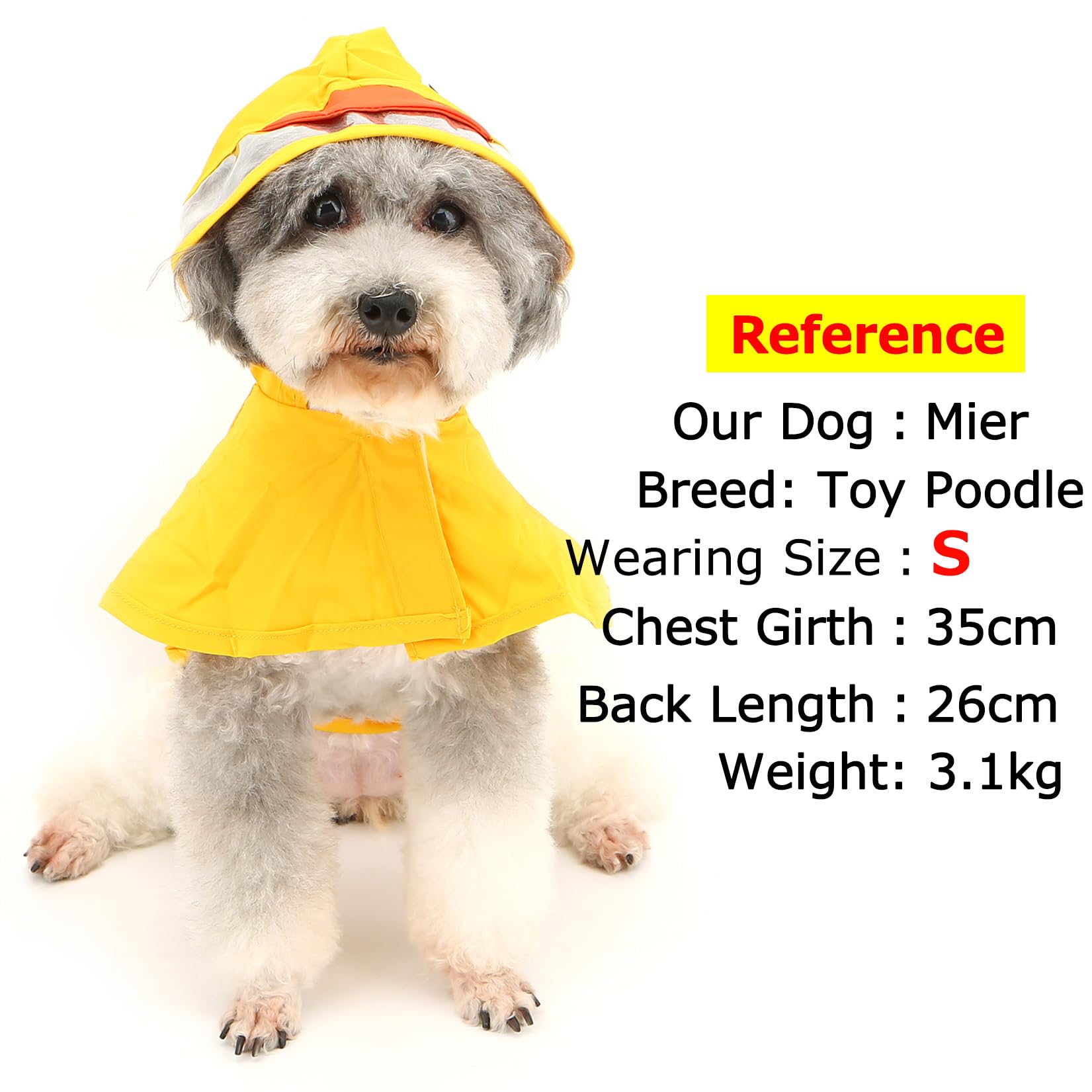 Zunea Waterproof Dog Raincoat With Hood For Small Dogs Reflective Puppy Rain Jacket Clothes With Leash Hole Funny Duck Pattern P