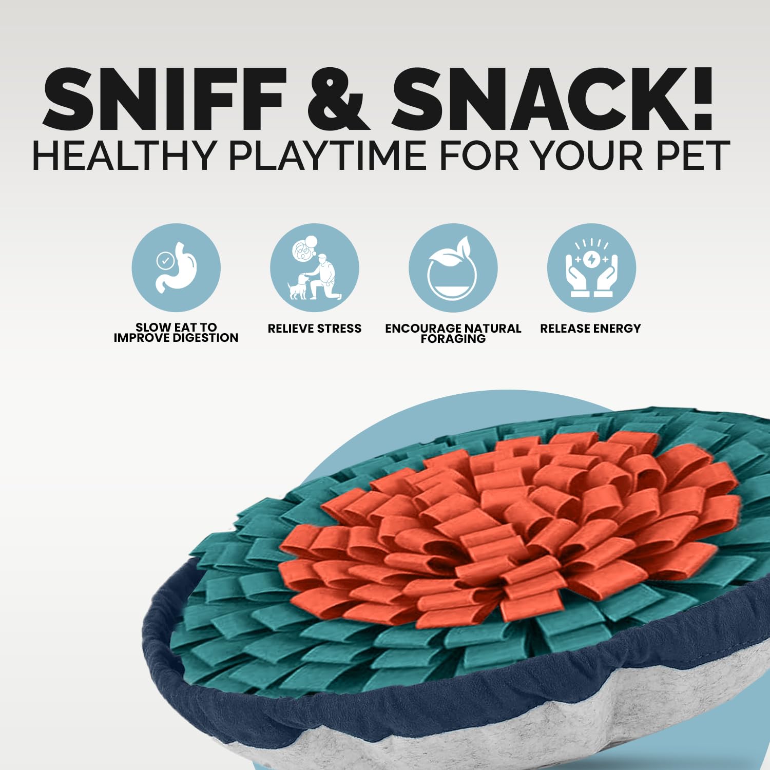 PET ARENA Snuffle Mat for Dogs - Adjustable Interactive Puzzle Toy for Large & Small Breed Slow Feeder for Mental Stimulation &